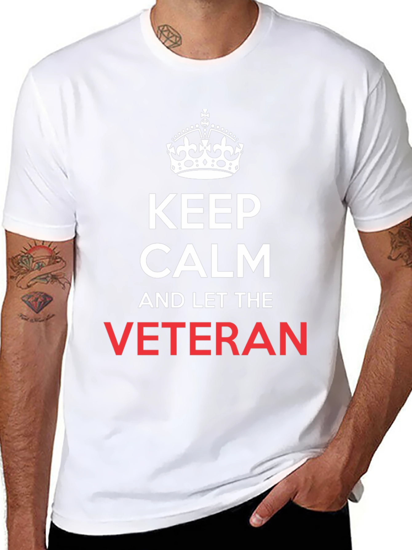 Keep Calm Veteran T-Shirt - Black Cotton Tee