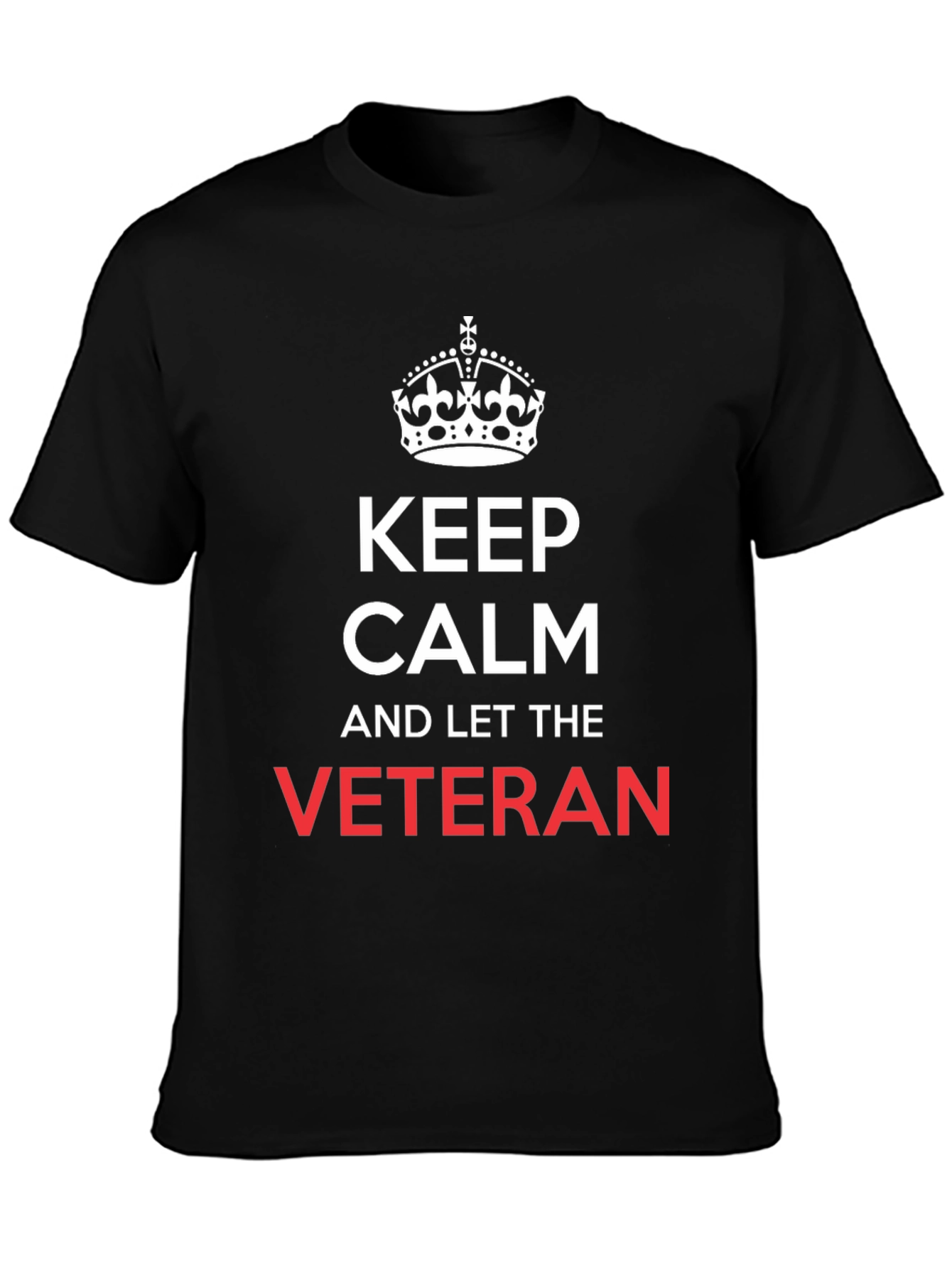 Keep Calm Veteran T-Shirt - Black Cotton Tee