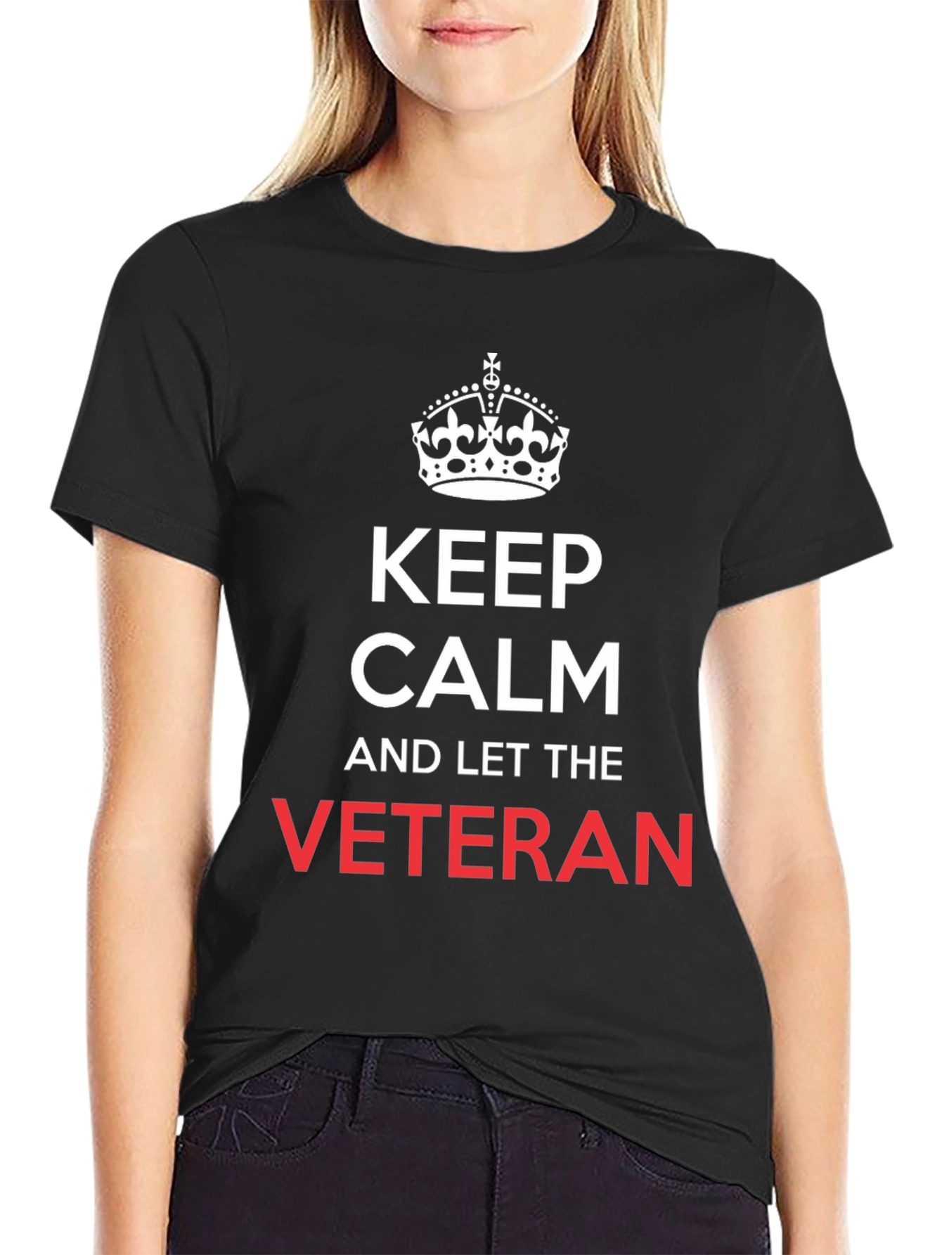 Keep Calm Veteran T-Shirt - Black Cotton Tee
