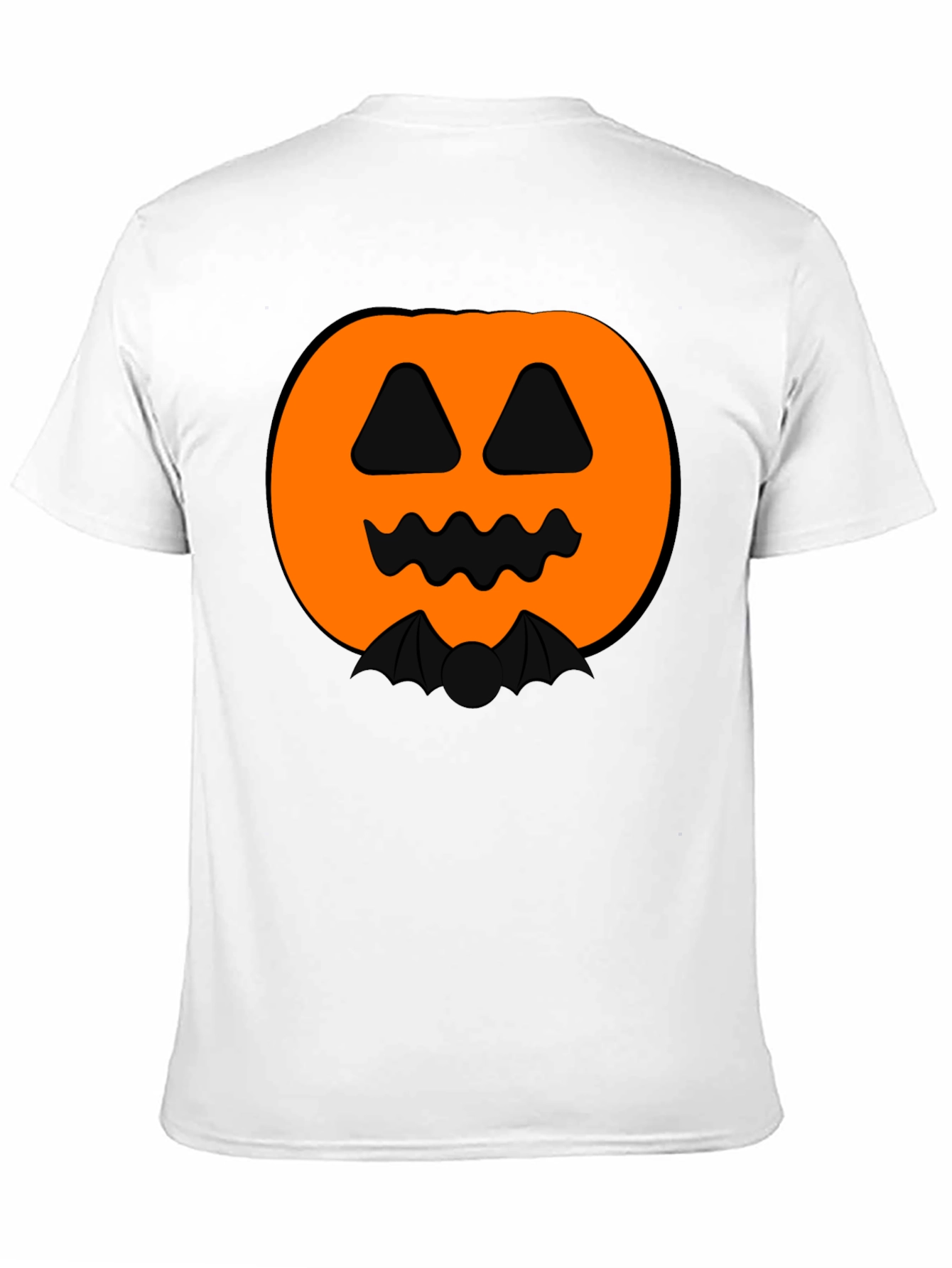 Halloween Pumpkin Bat Graphic Black T-Shirt