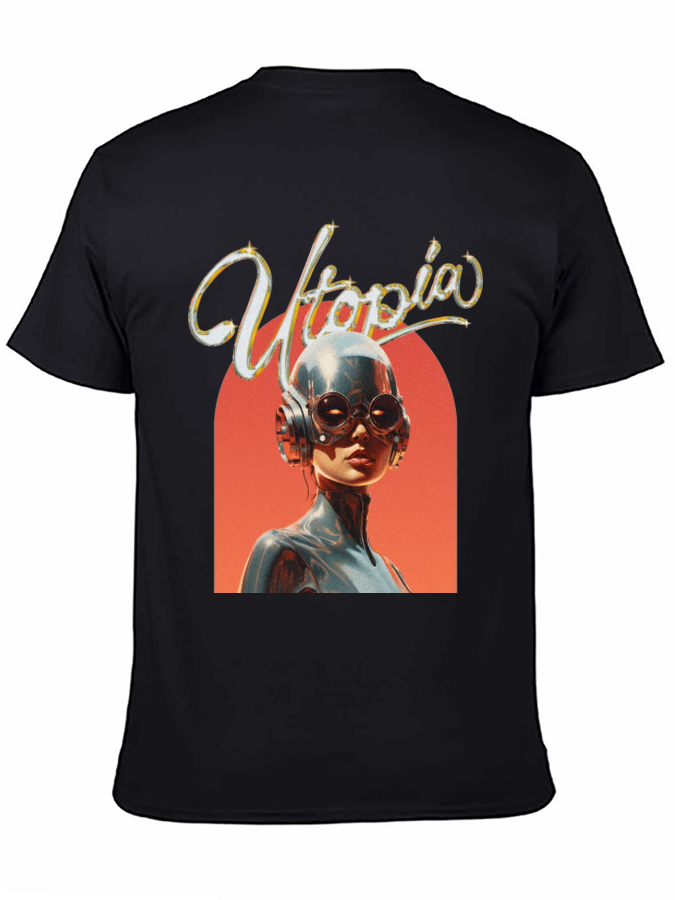 Utopia Graphic Print Black T-Shirt