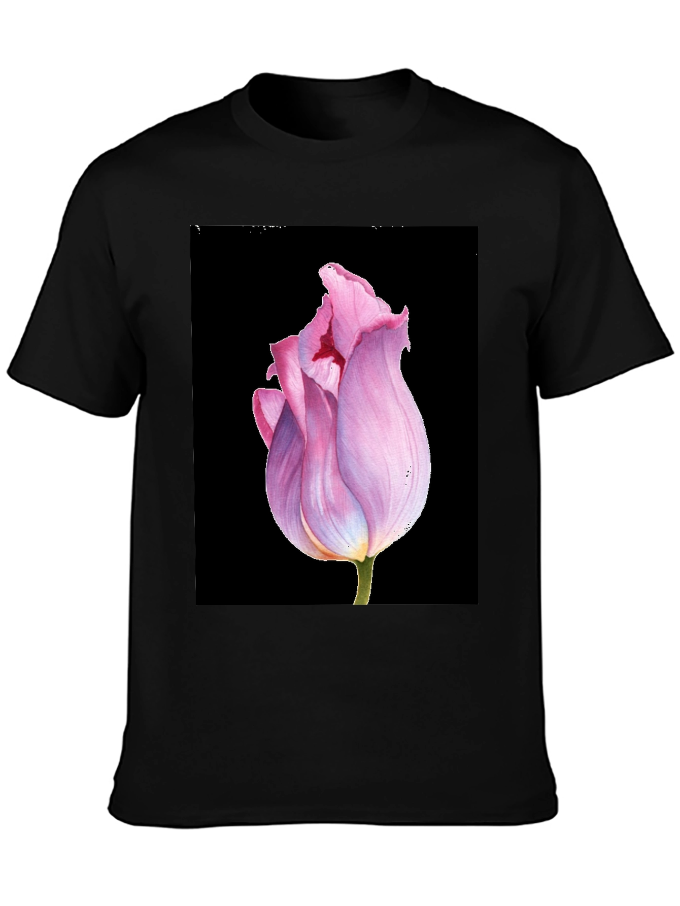 Floral Tulip Graphic Tee - Modern Botanical T-Shirt
