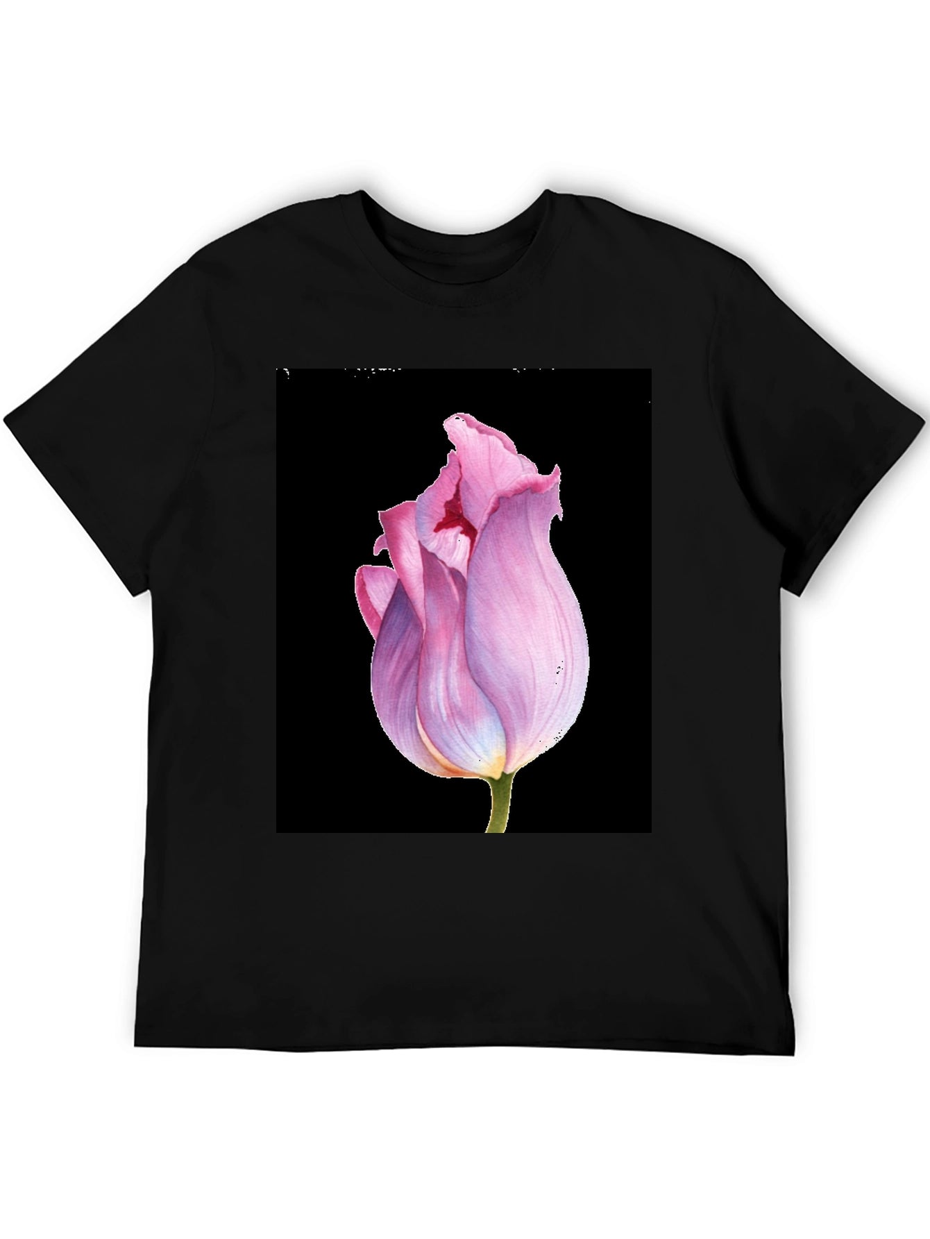 Floral Tulip Graphic Tee - Modern Botanical T-Shirt