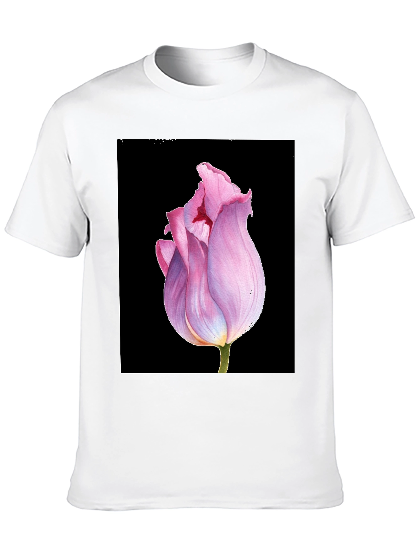 Floral Tulip Graphic Tee - Modern Botanical T-Shirt