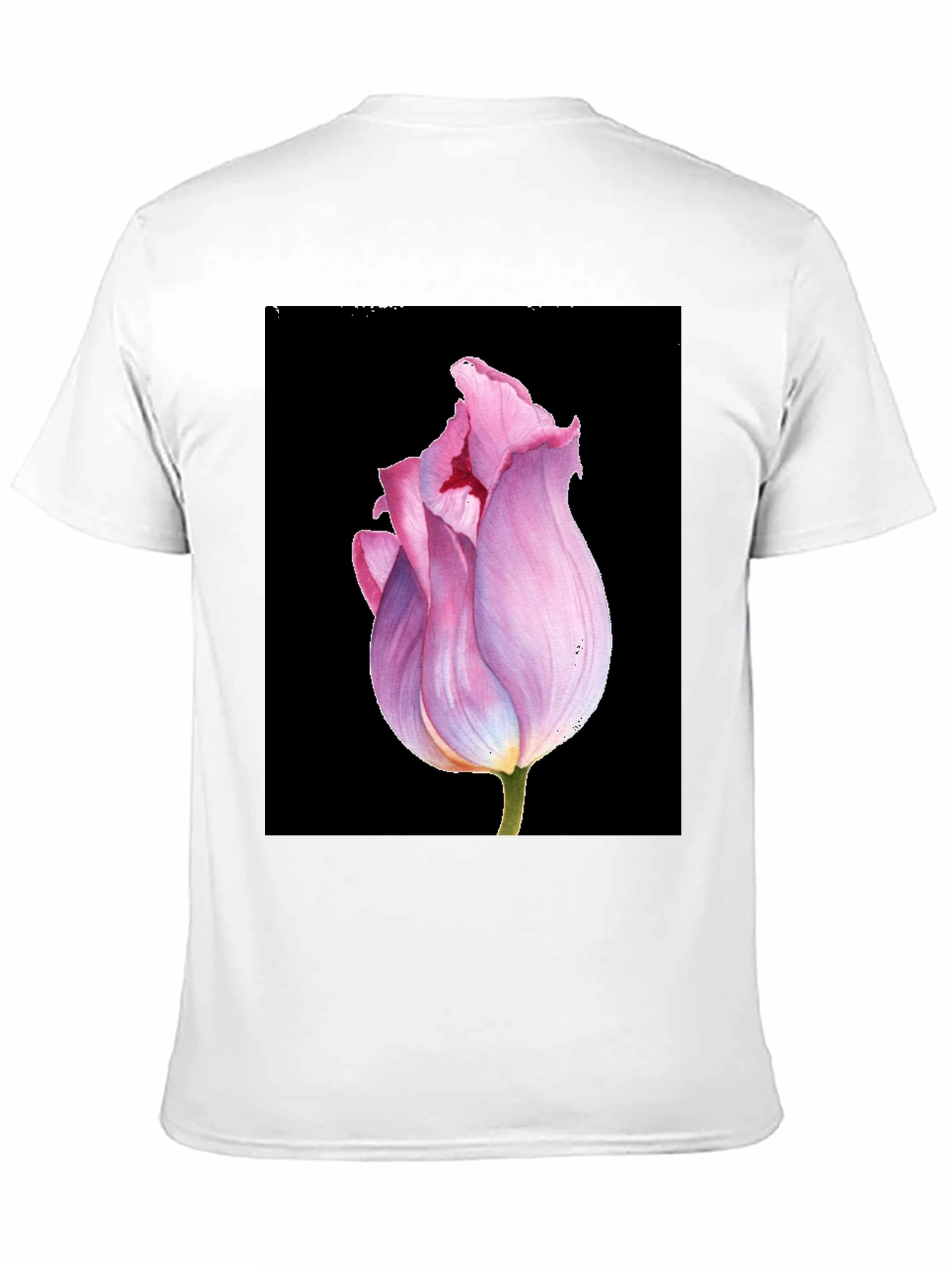 Floral Tulip Graphic Tee - Modern Botanical T-Shirt