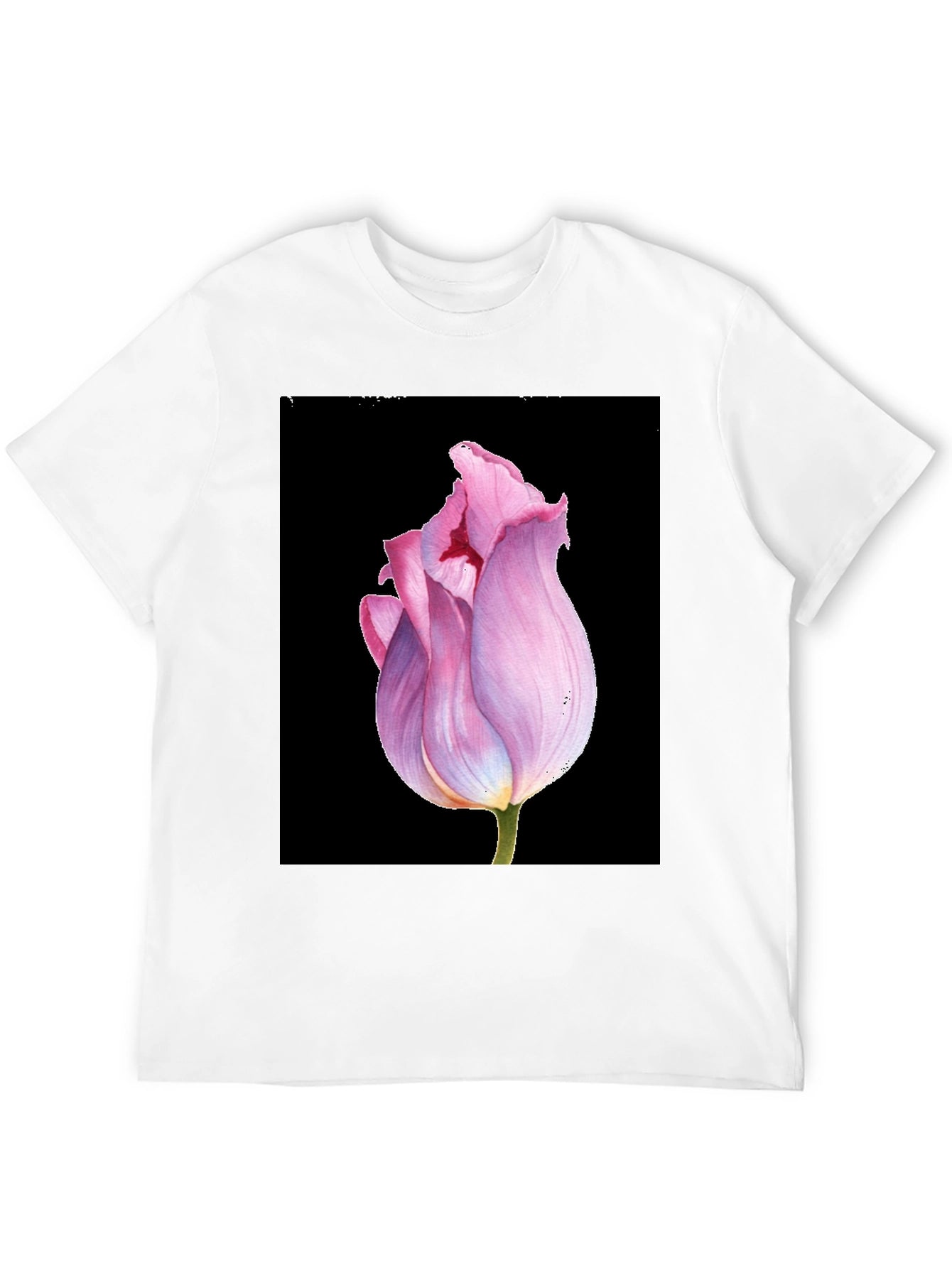 Floral Tulip Graphic Tee - Modern Botanical T-Shirt