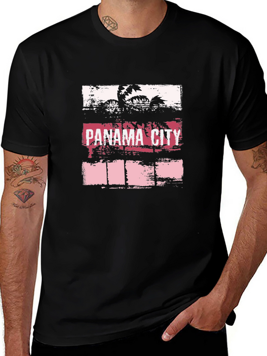 Panama City Palm Graphic T-Shirt - Black