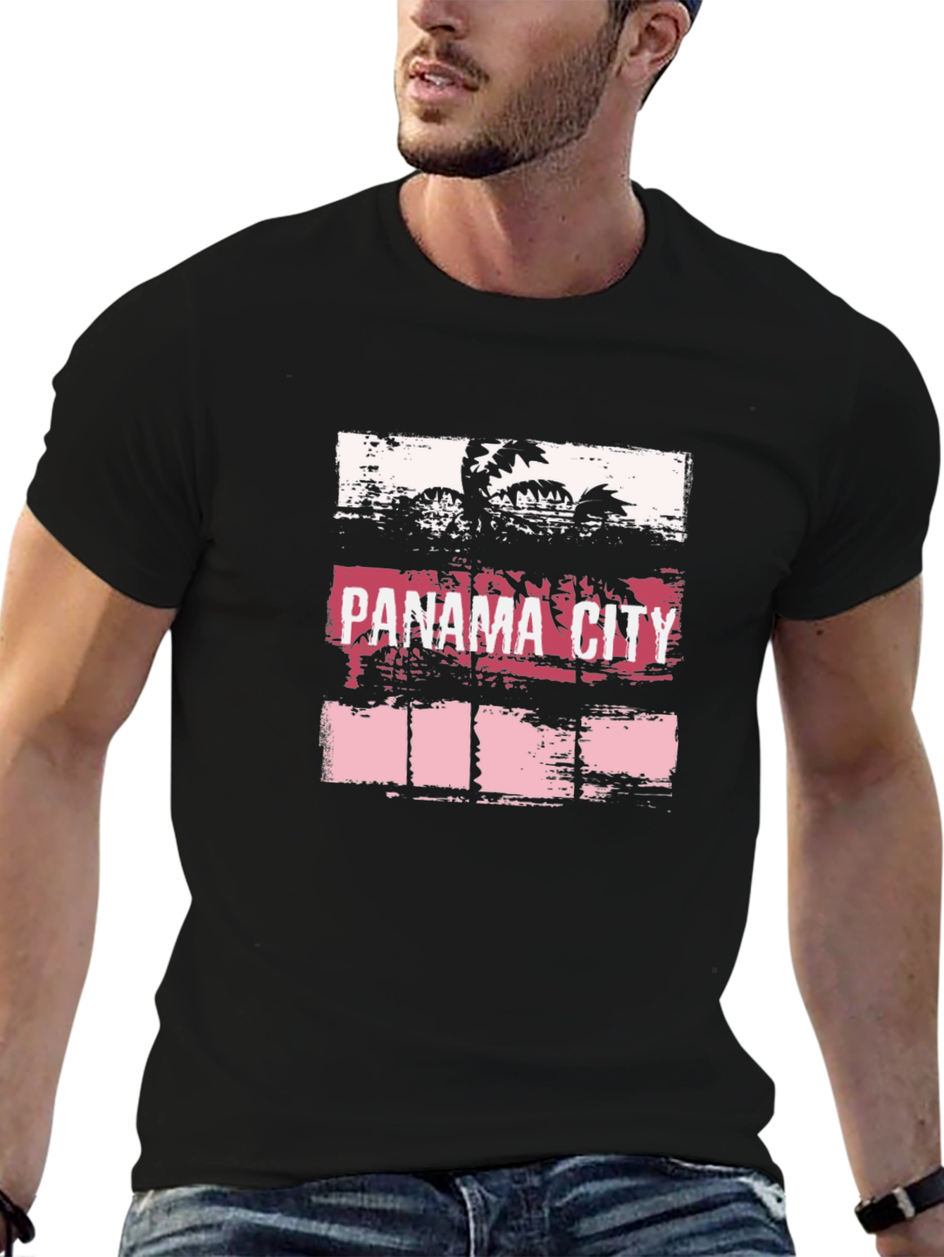 Panama City Palm Graphic T-Shirt - Black