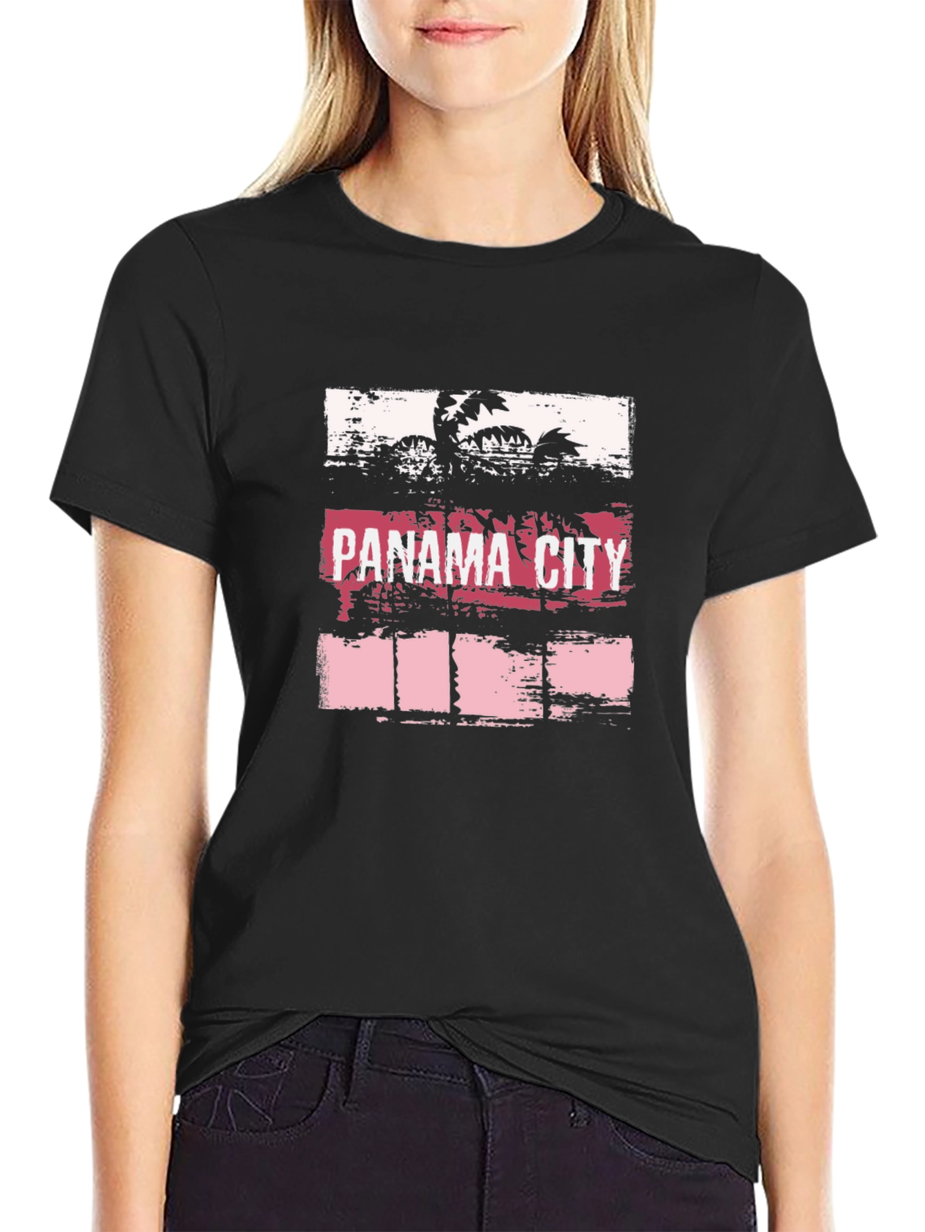 Panama City Palm Graphic T-Shirt - Black