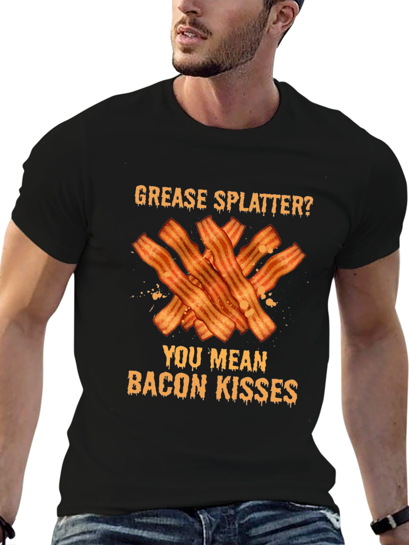 Bacon Kisses Graphic Tee - Novelty Food Lover T-Shirt