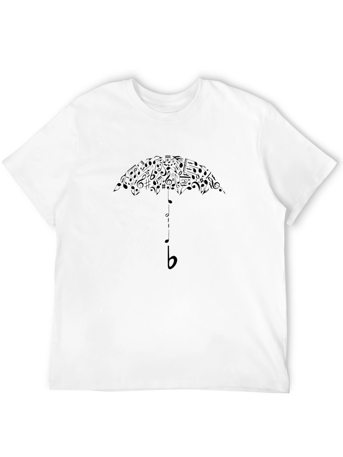 Musical Notes Umbrella Graphic Tee - Black
