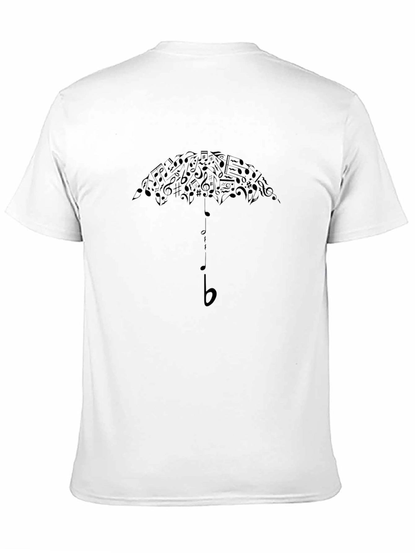 Musical Notes Umbrella Graphic Tee - Black