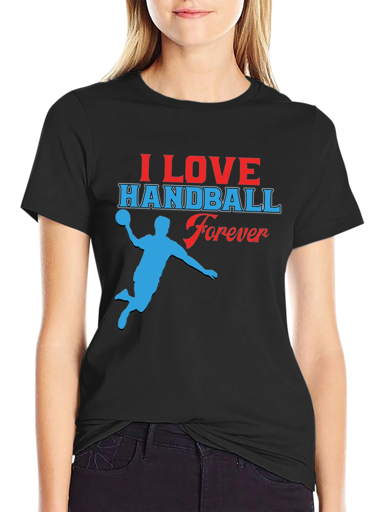 I Love Handball Forever Black T-Shirt