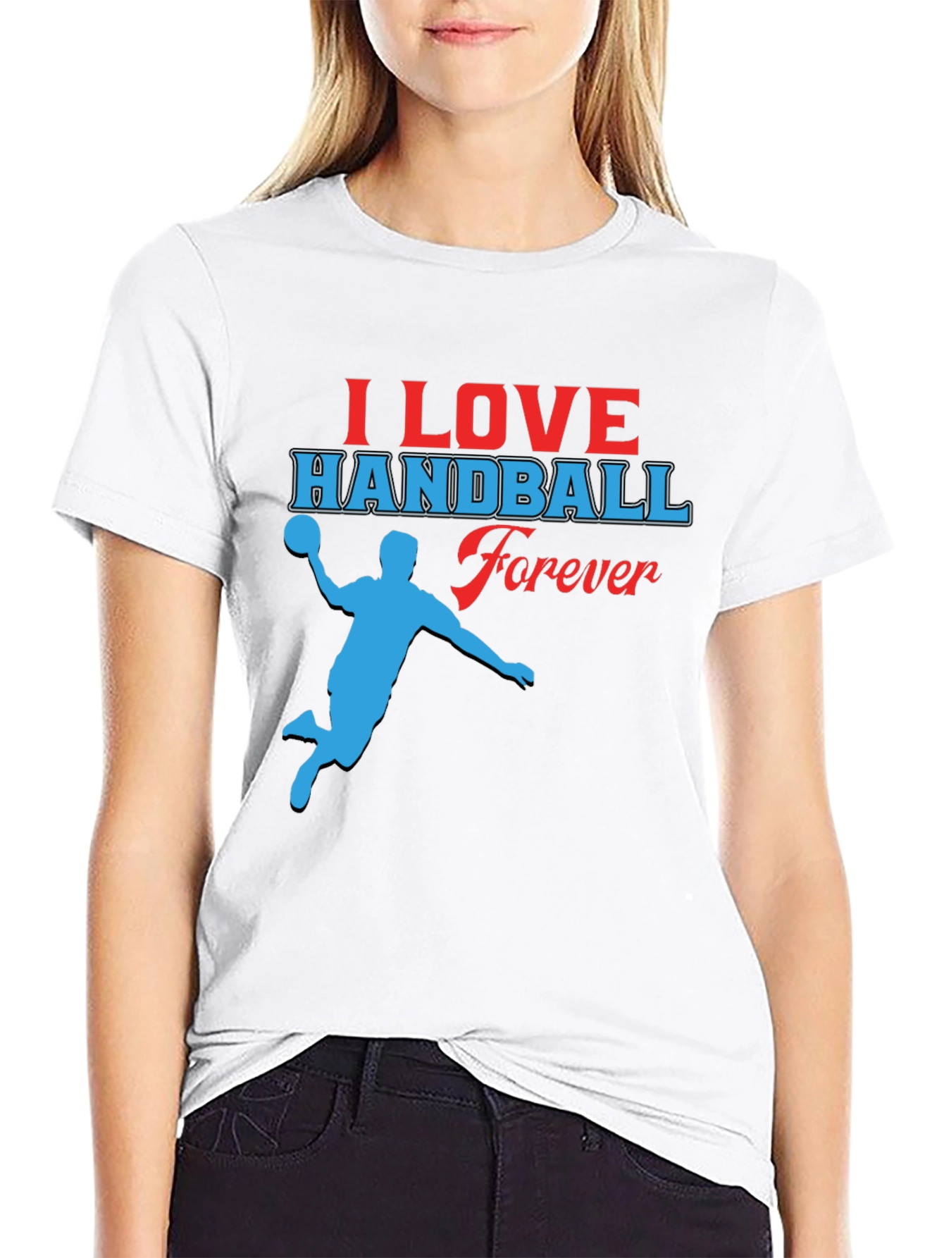 I Love Handball Forever Black T-Shirt