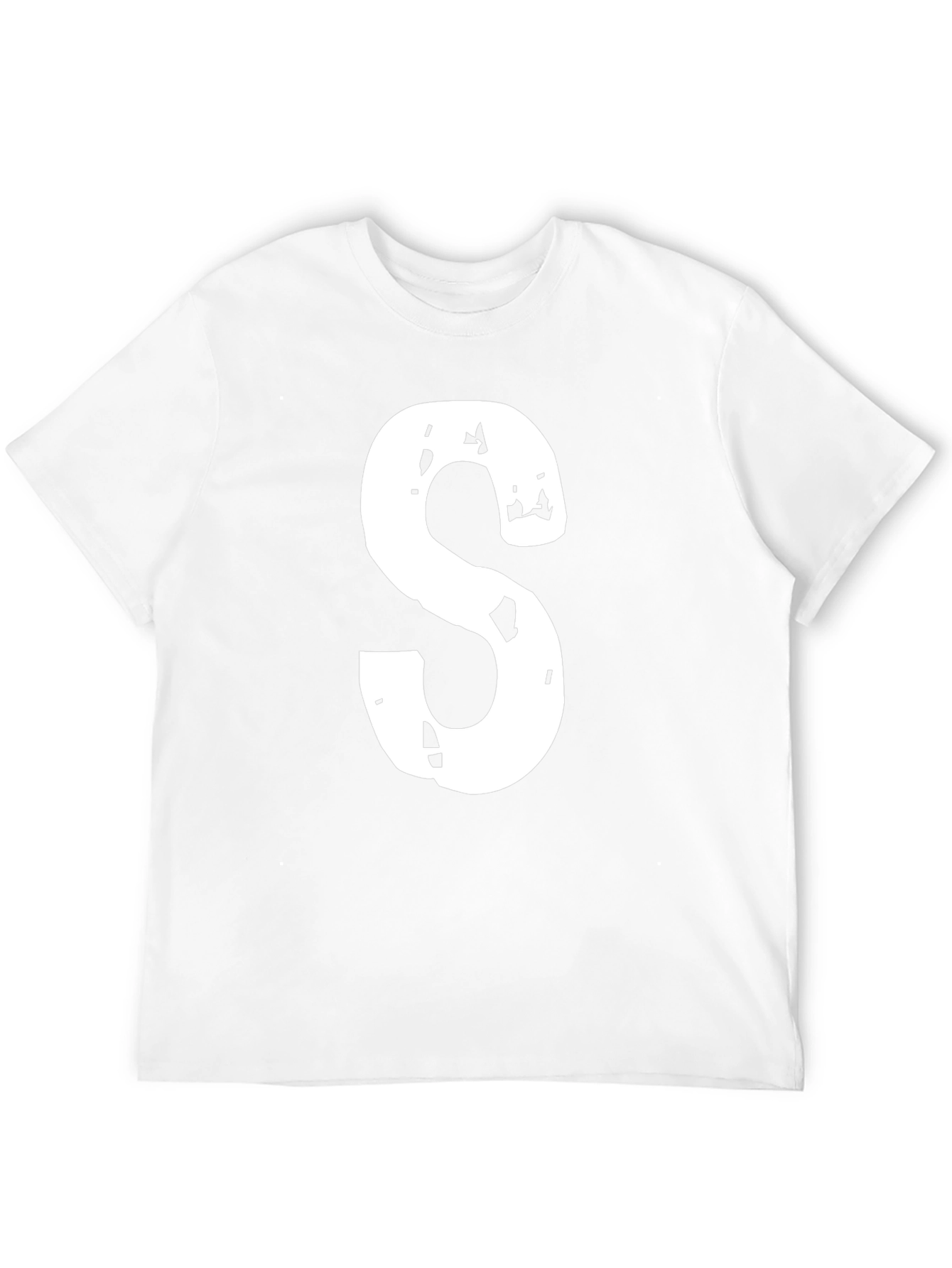 Distressed Letter S Black T-Shirt