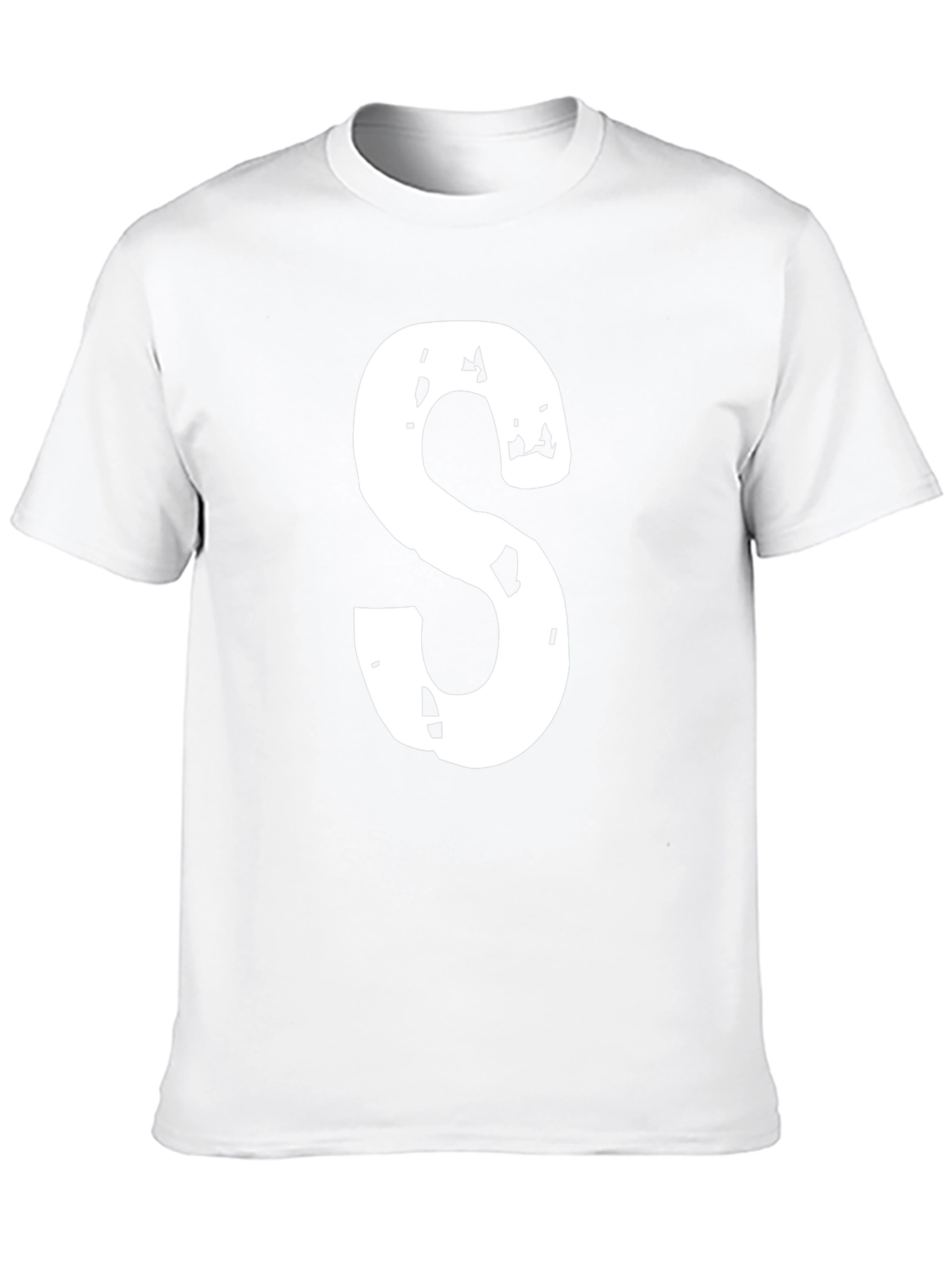 Distressed Letter S Black T-Shirt