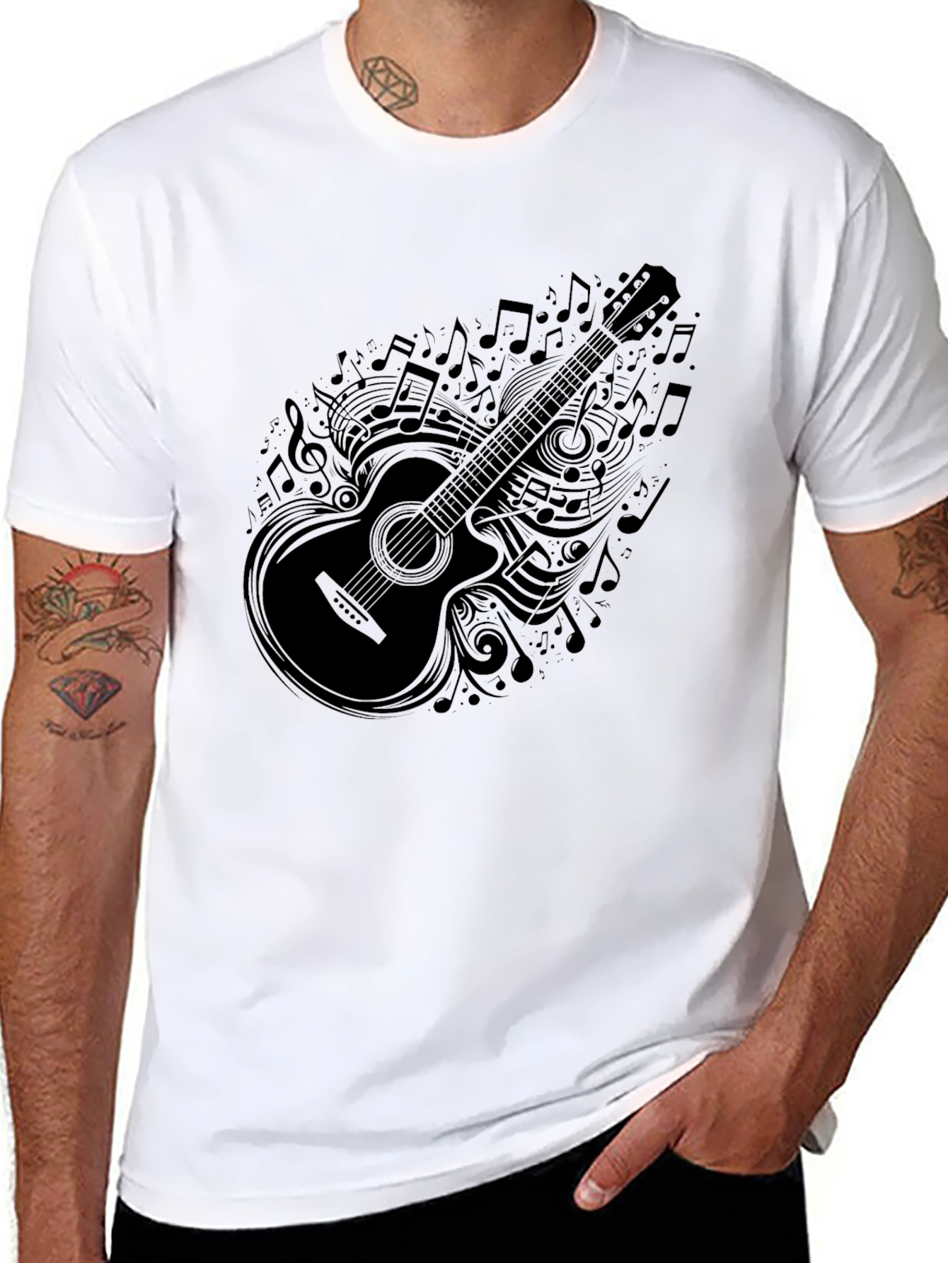 Musical Guitar Graphic T-Shirt