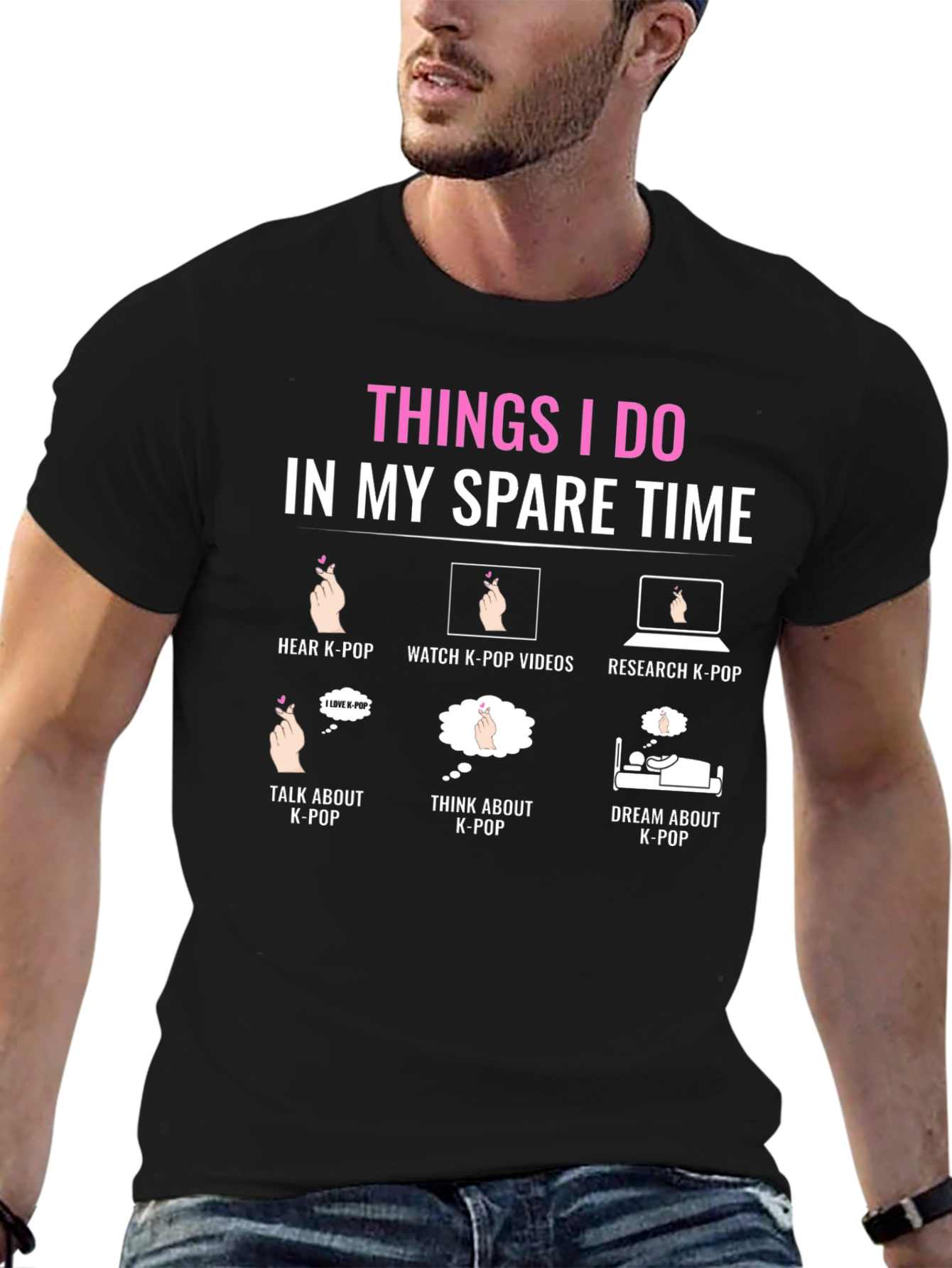 K-Pop Fan T-Shirt: Spare Time Activities Design