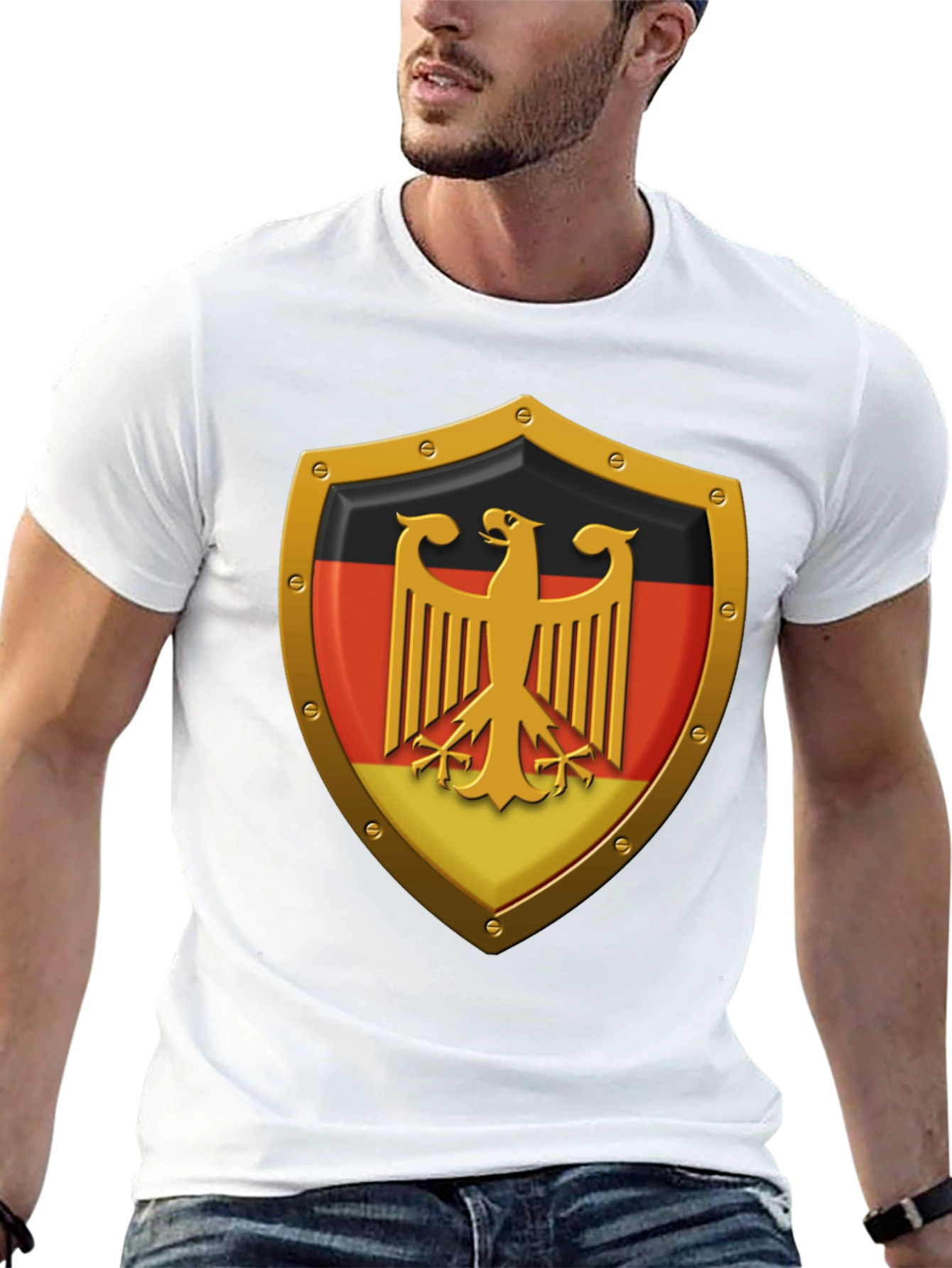 German Eagle Shield Graphic T-Shirt - Black