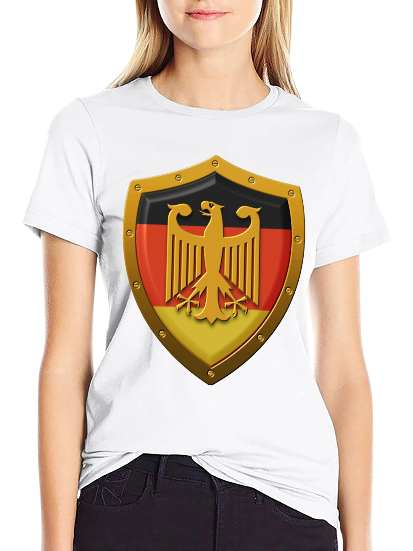 German Eagle Shield Graphic T-Shirt - Black