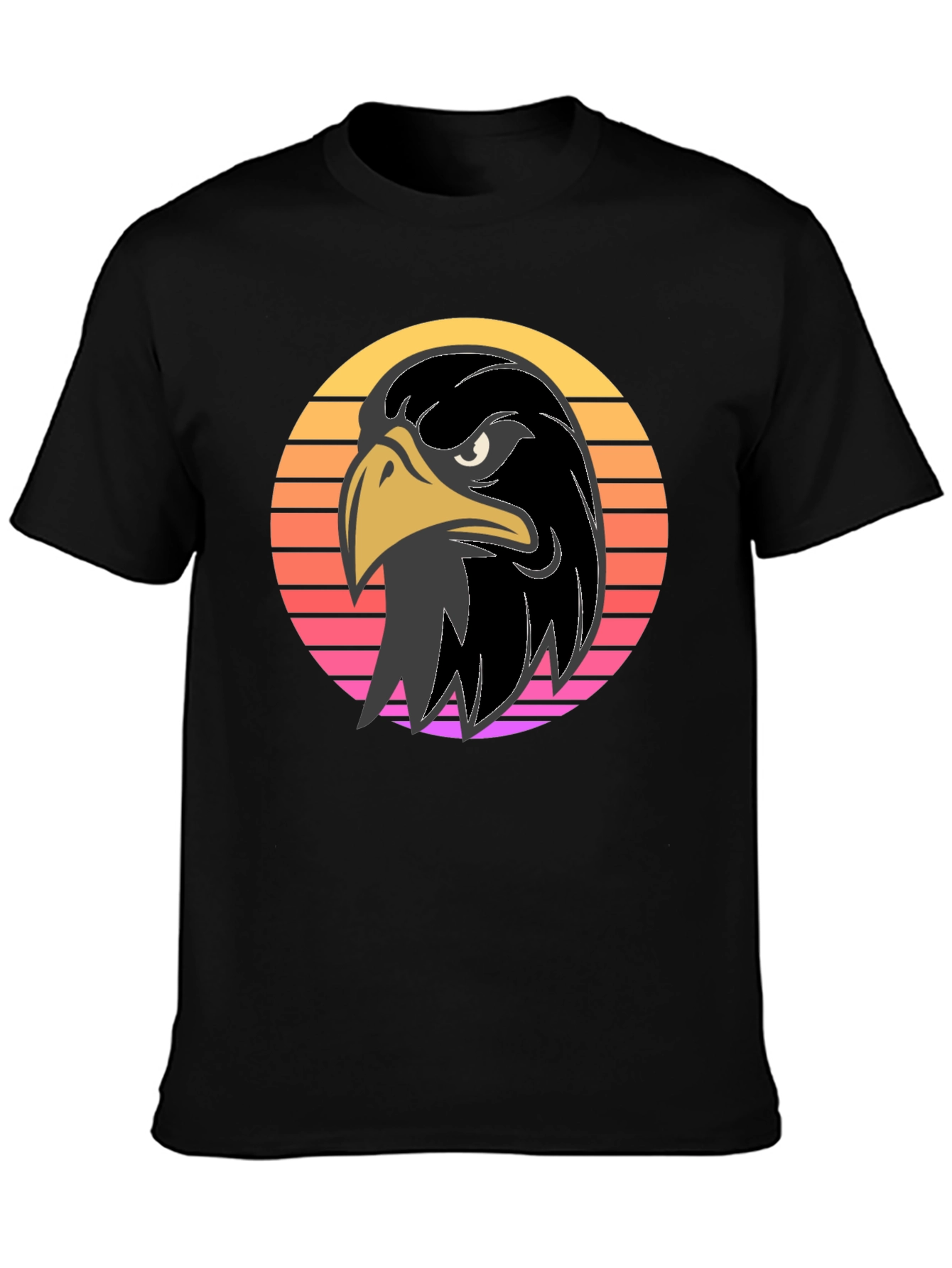 Retro Eagle Graphic Tee - Bold Black Shirt