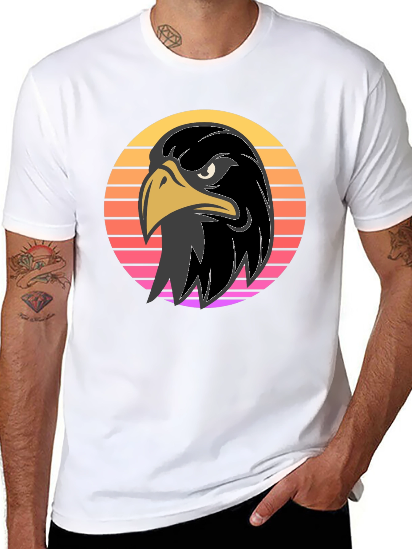 Retro Eagle Graphic Tee - Bold Black Shirt