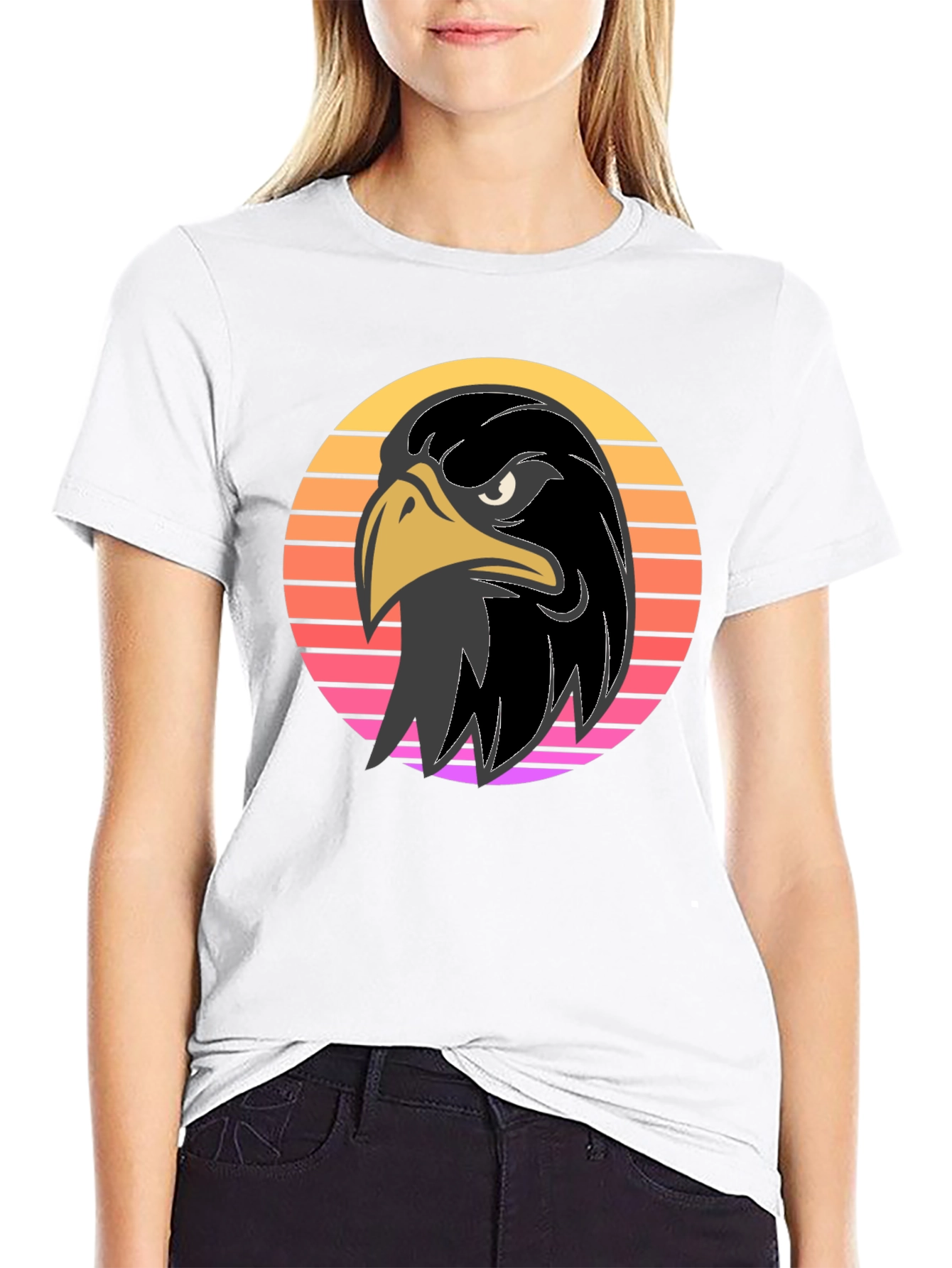 Retro Eagle Graphic Tee - Bold Black Shirt