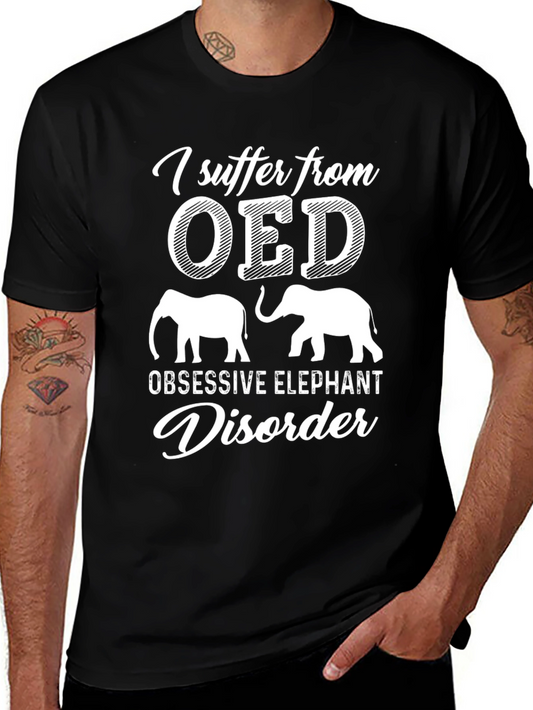 Obsessive Elephant Disorder Graphic Tee - Black Cotton