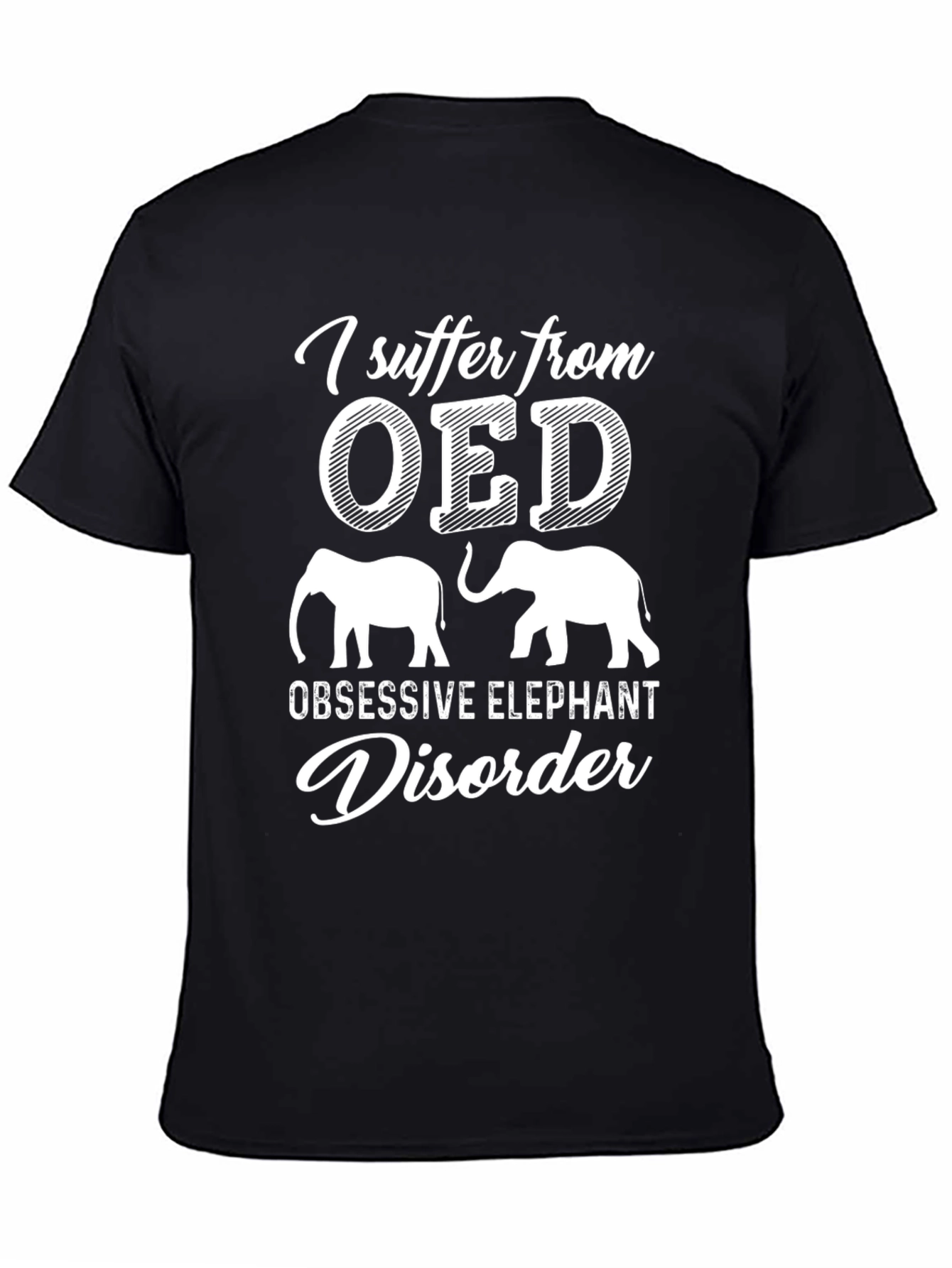 Obsessive Elephant Disorder Graphic Tee - Black Cotton