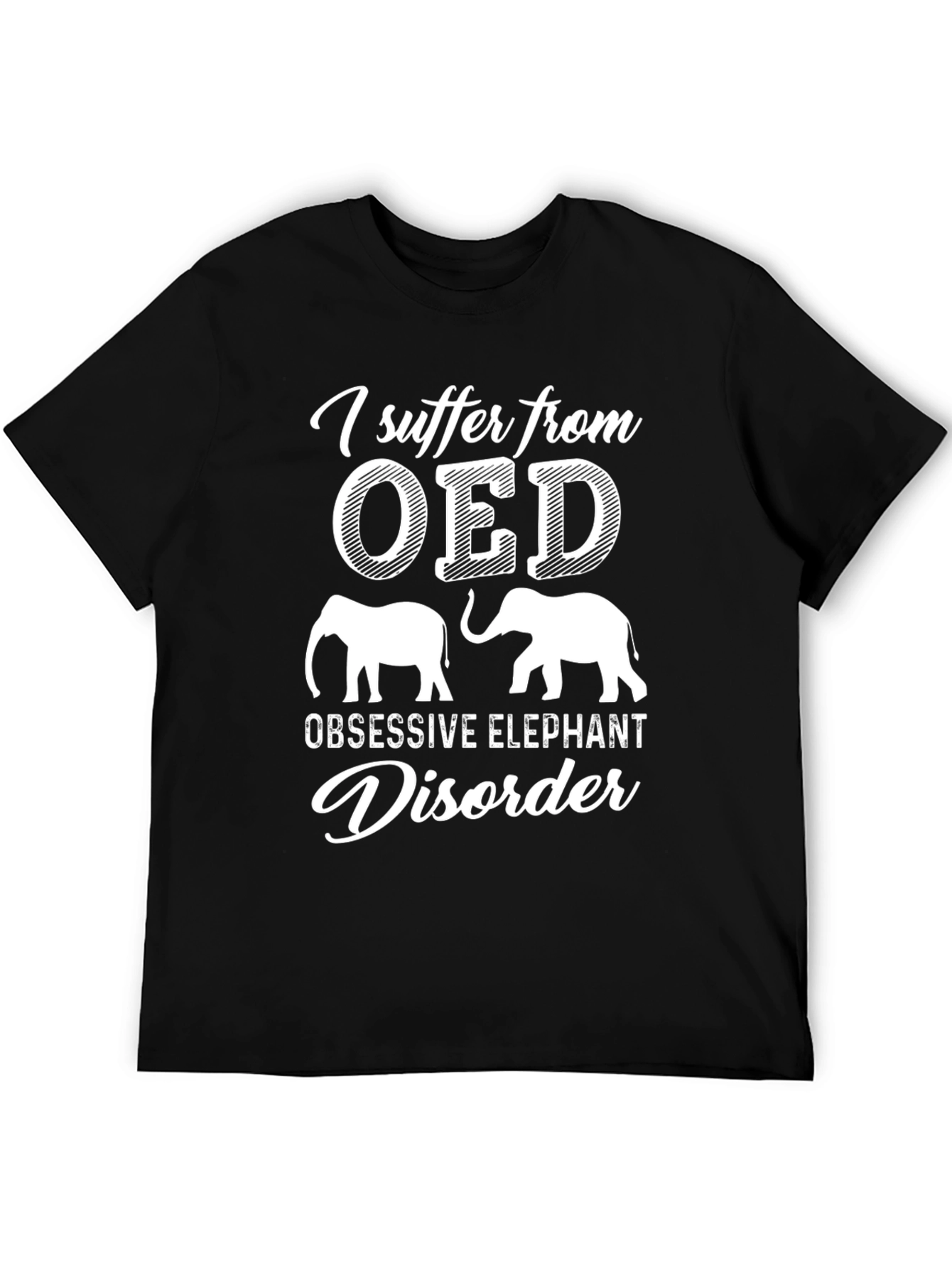 Obsessive Elephant Disorder Graphic Tee - Black Cotton