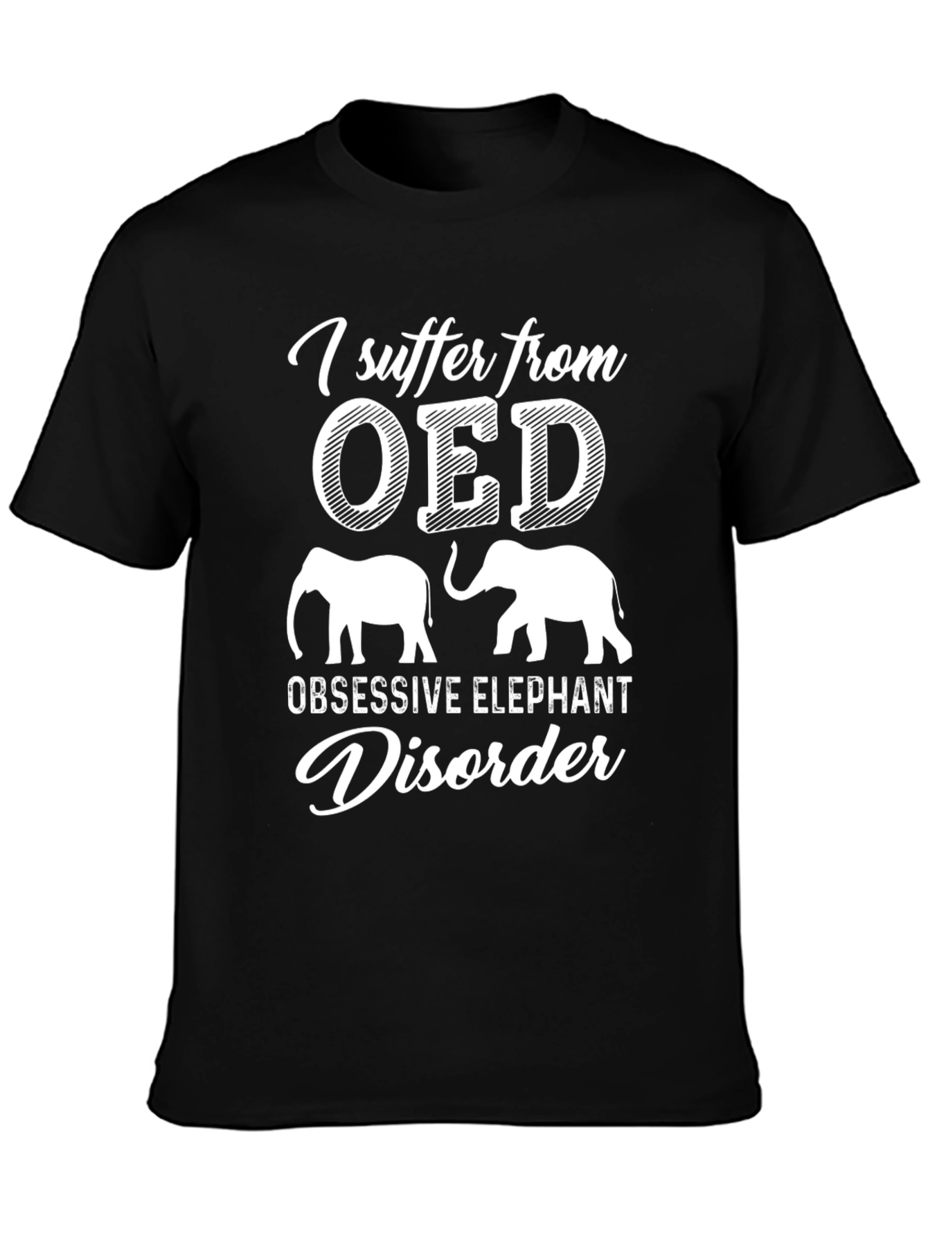 Obsessive Elephant Disorder Graphic Tee - Black Cotton