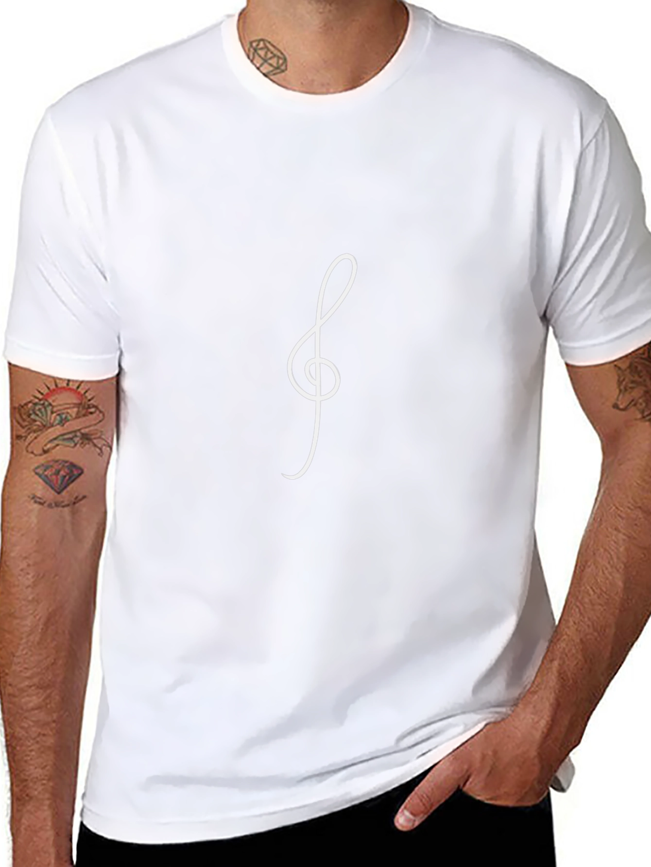 Musical Treble Clef Black T-Shirt