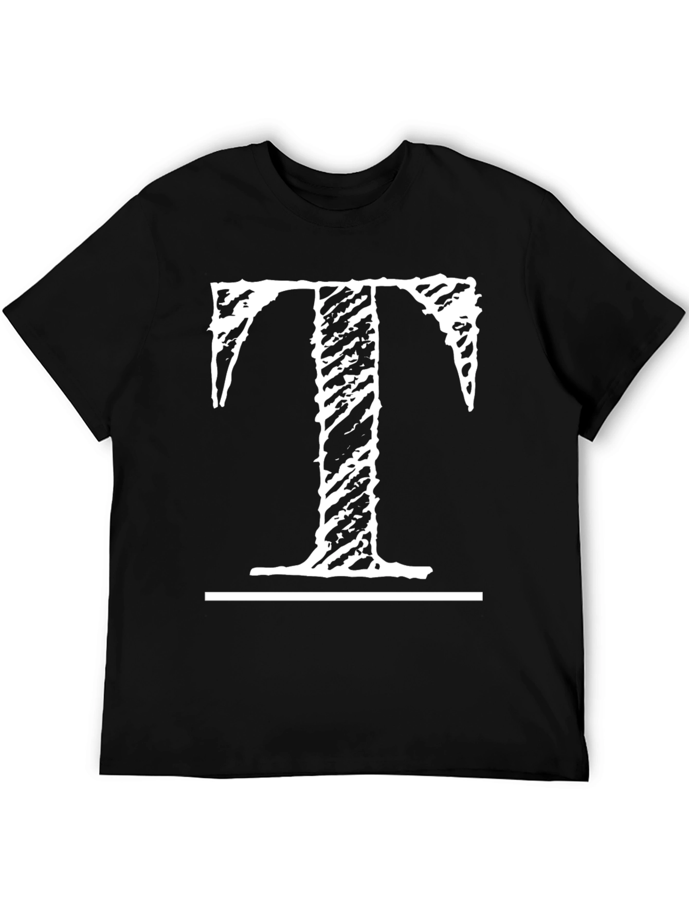 Distressed T Graphic Black T-Shirt
