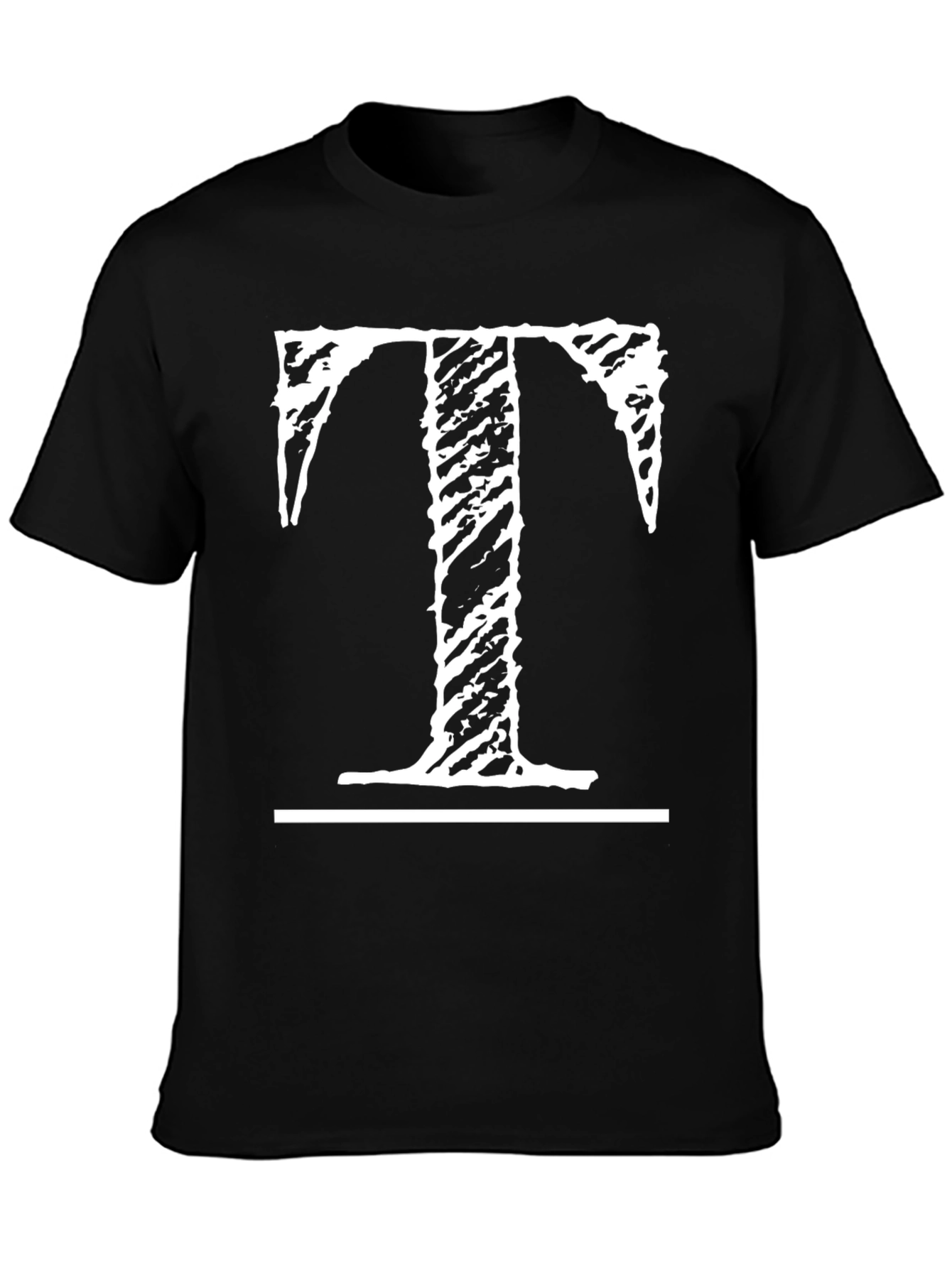 Distressed T Graphic Black T-Shirt