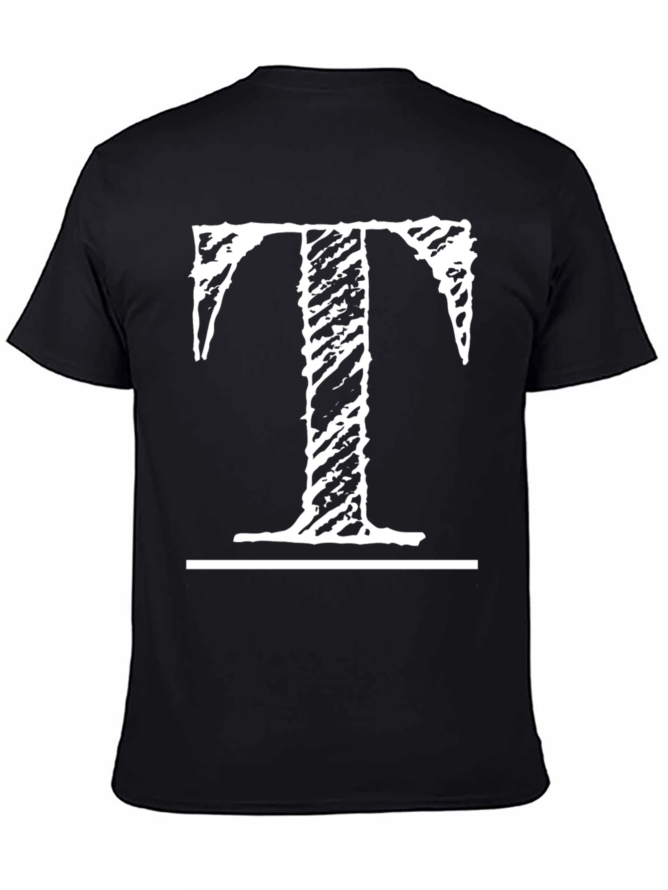 Distressed T Graphic Black T-Shirt