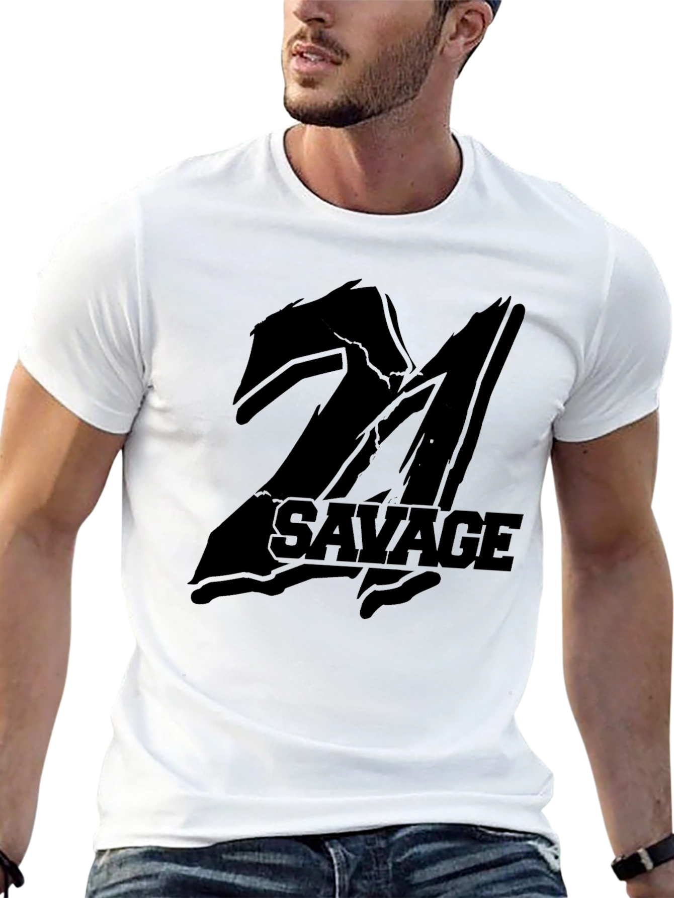21 Savage Black T-Shirt | Graphic Print Hip-Hop Style