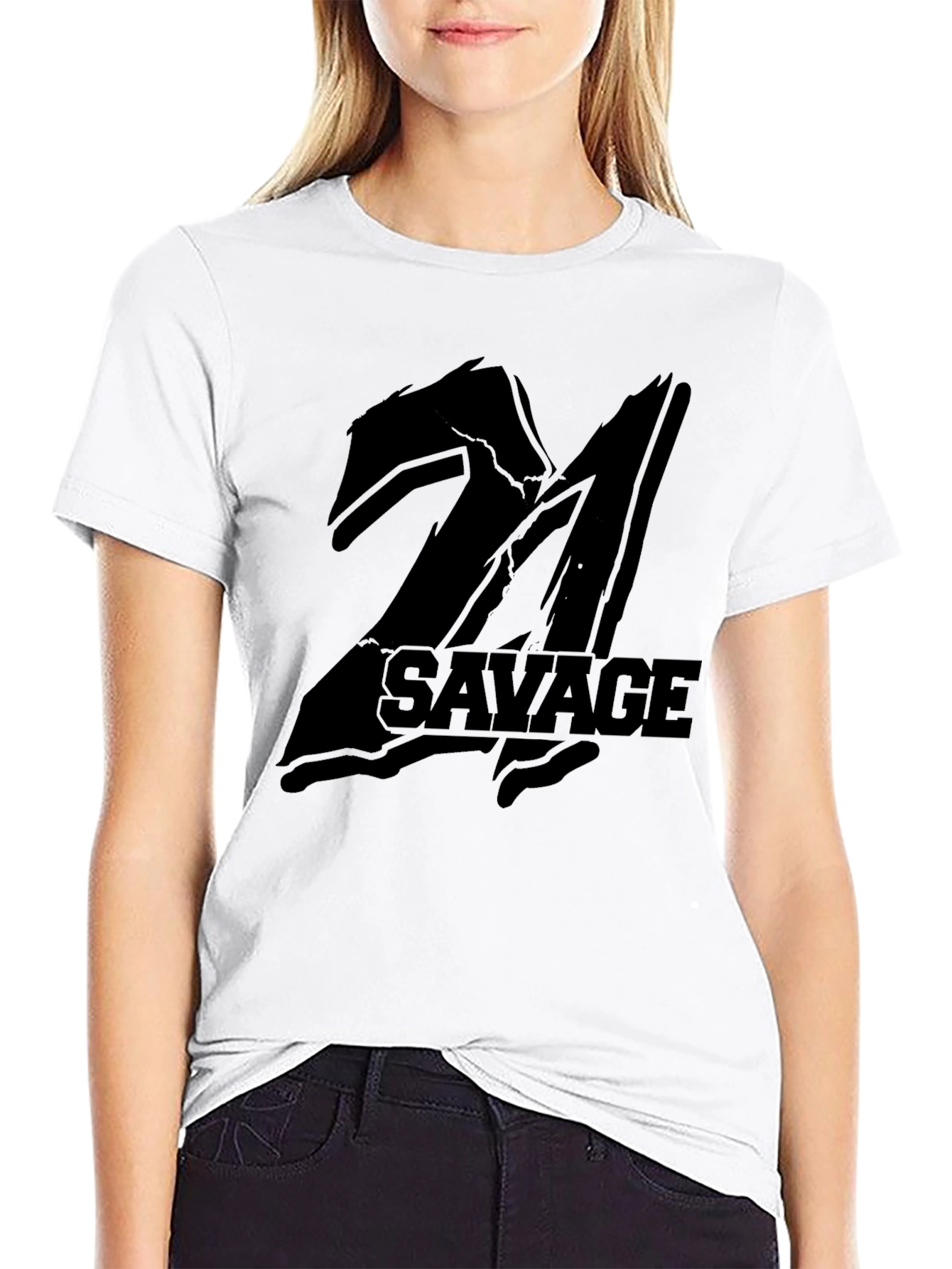 21 Savage Black T-Shirt | Graphic Print Hip-Hop Style