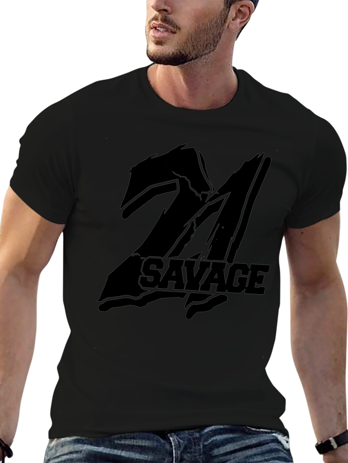 21 Savage Black T-Shirt | Graphic Print Hip-Hop Style