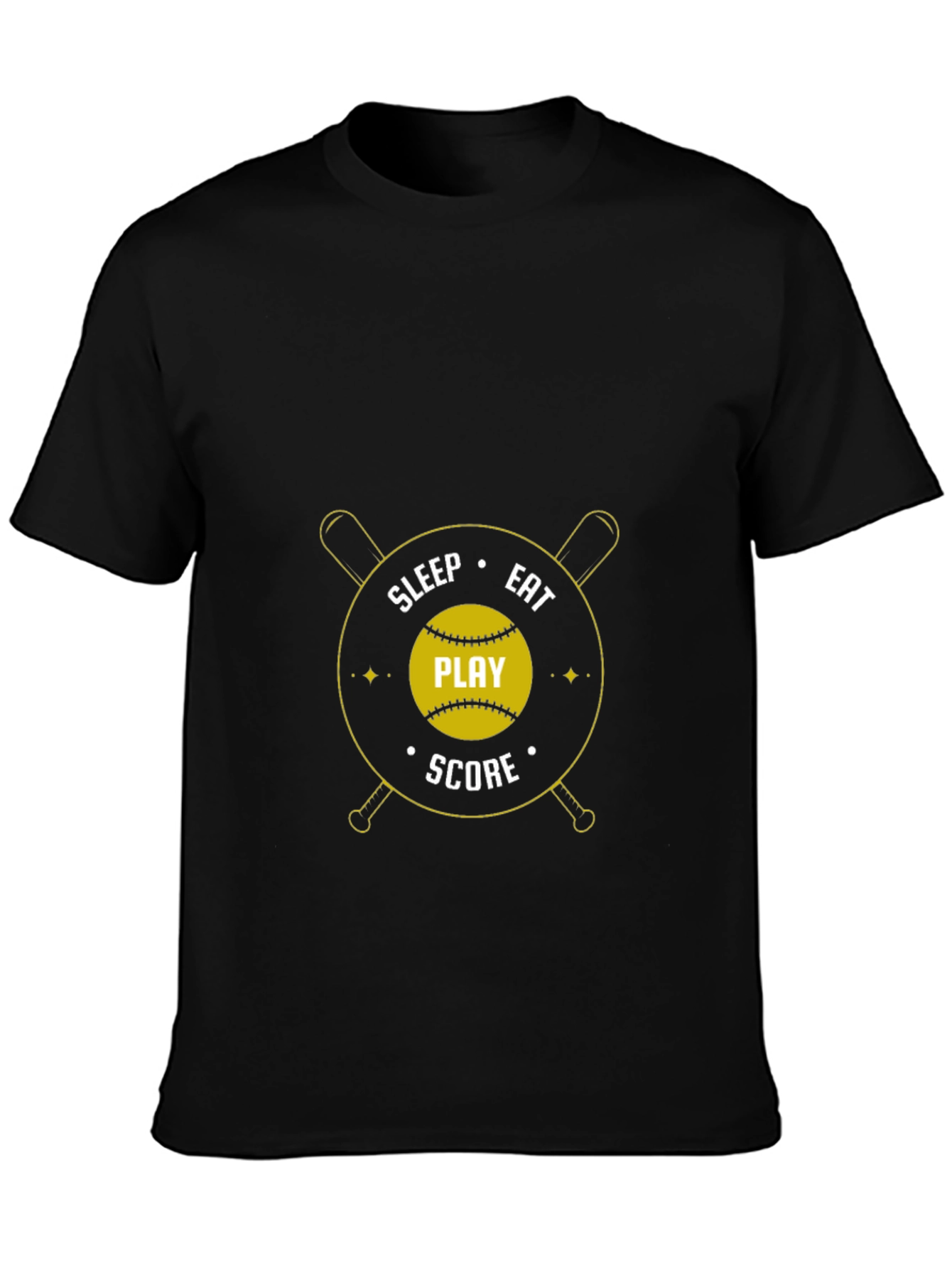 Eat Sleep Play Score Black T-Shirt