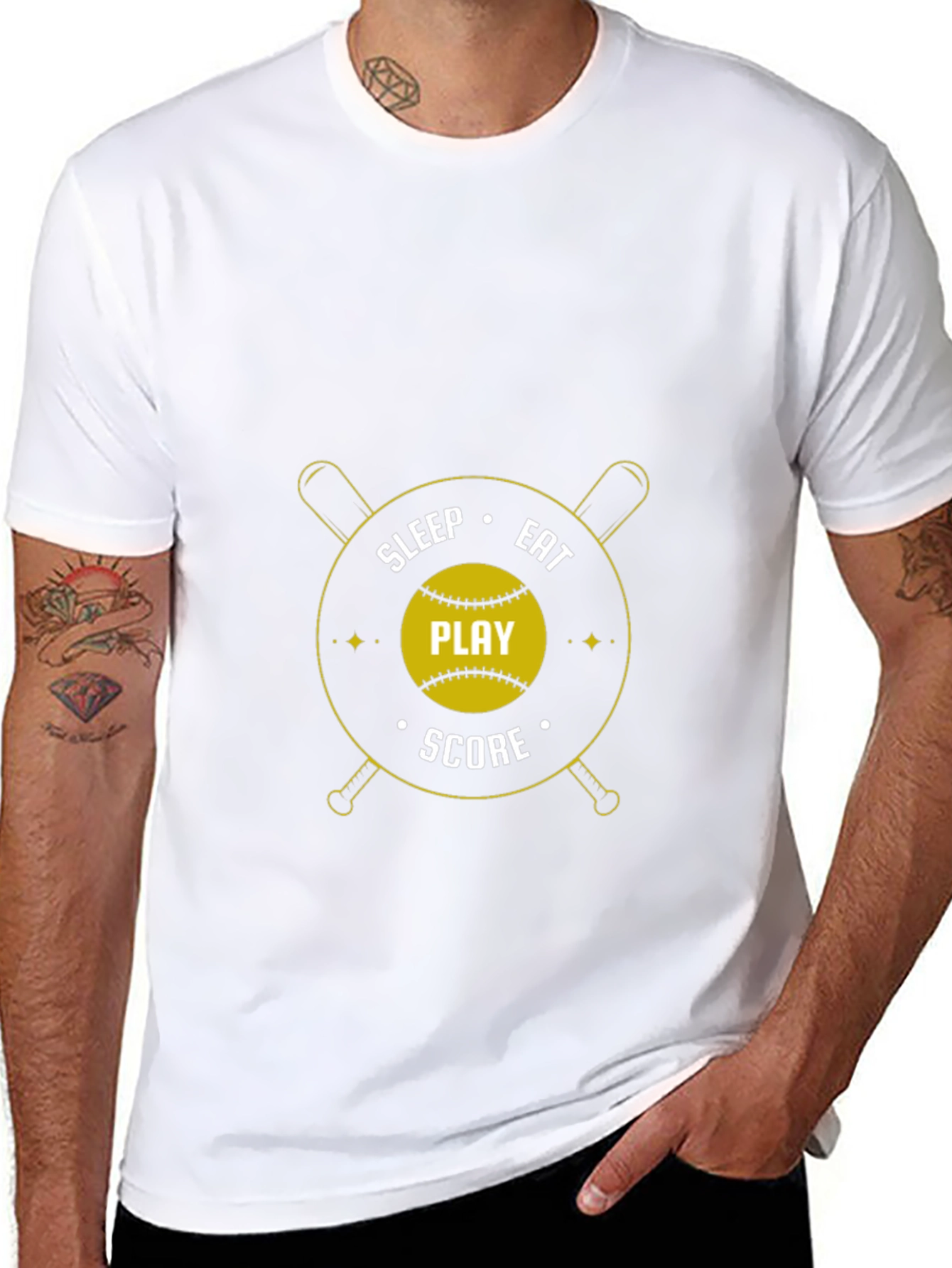 Eat Sleep Play Score Black T-Shirt