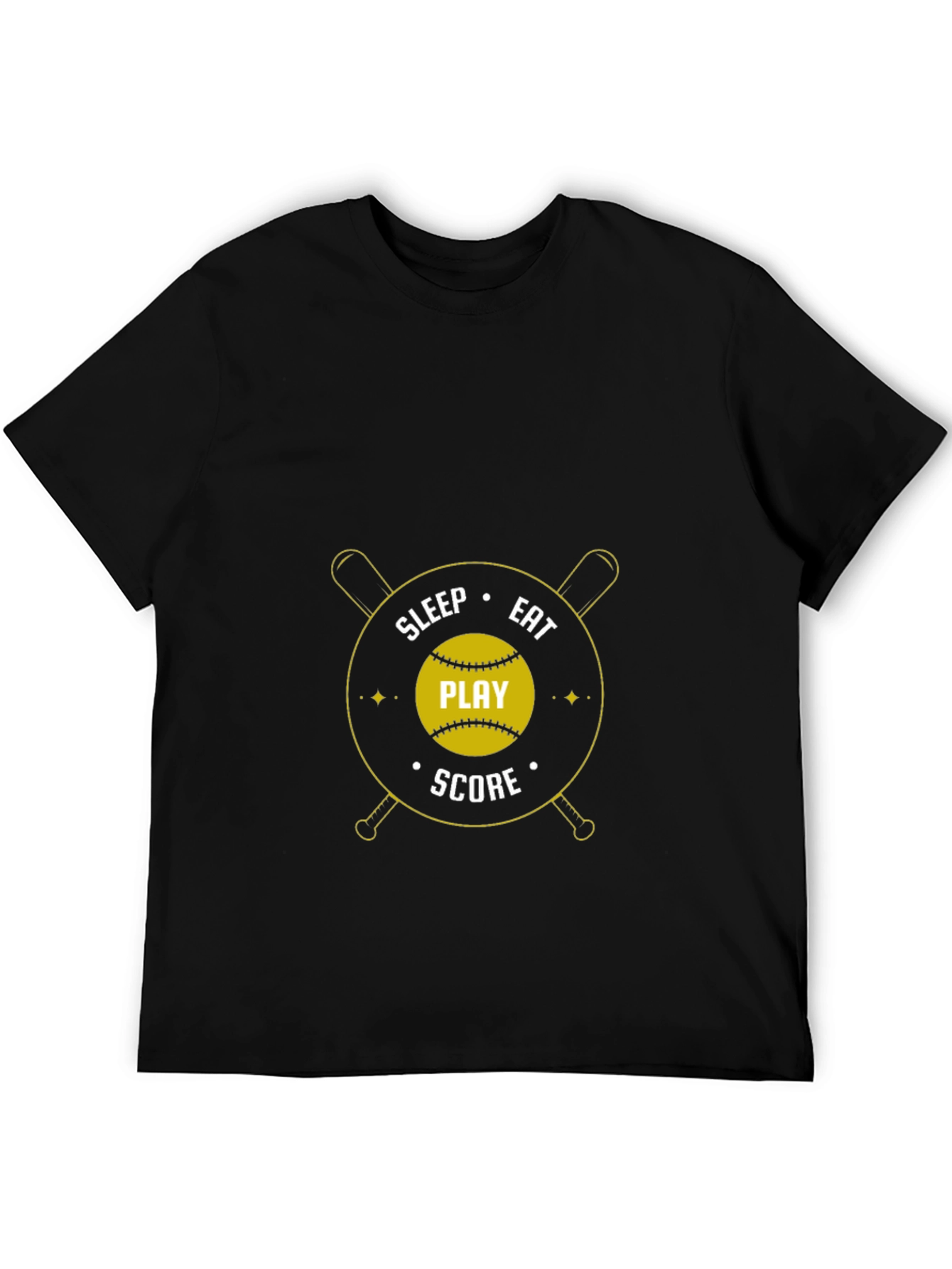 Eat Sleep Play Score Black T-Shirt