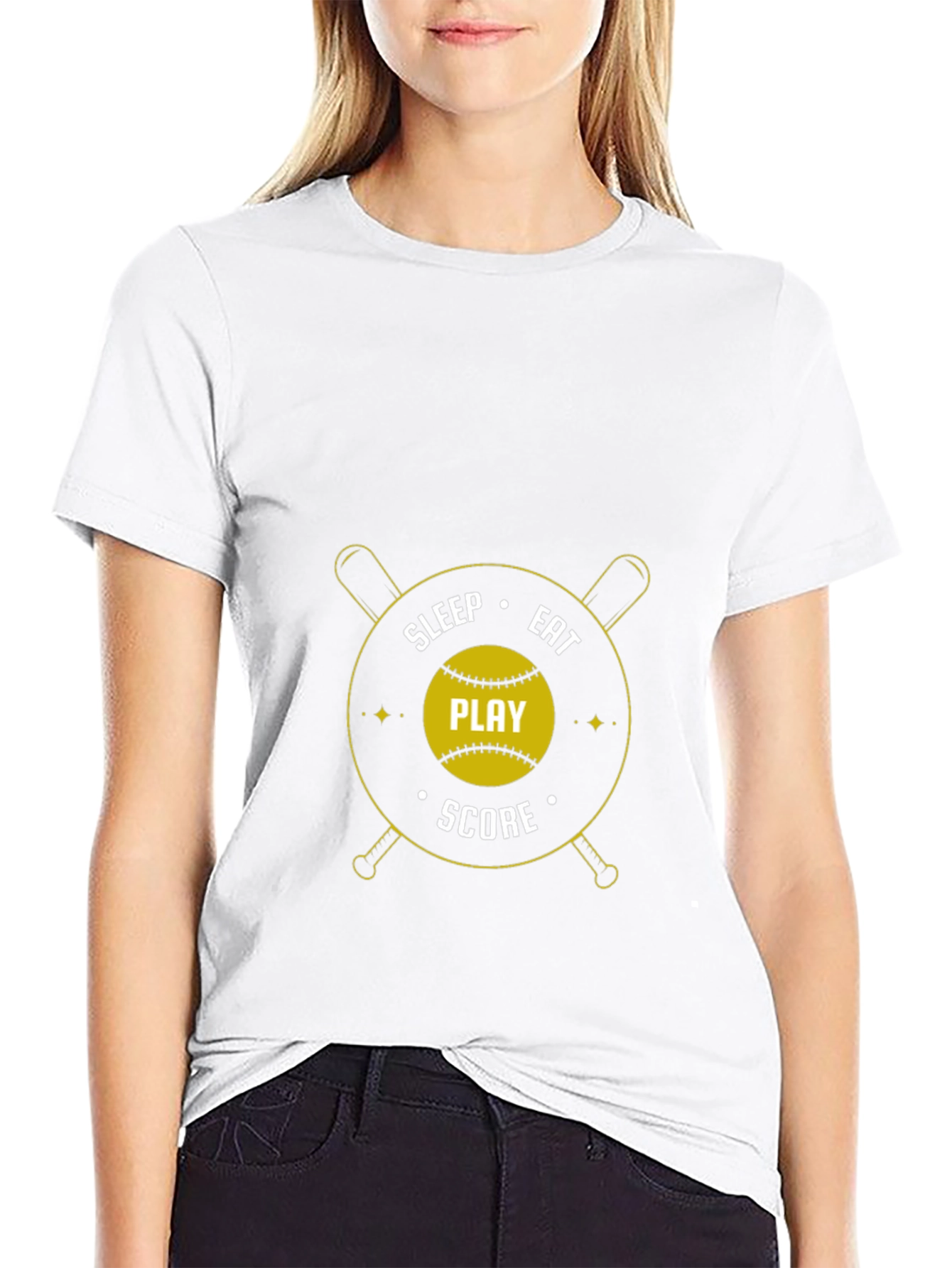 Eat Sleep Play Score Black T-Shirt