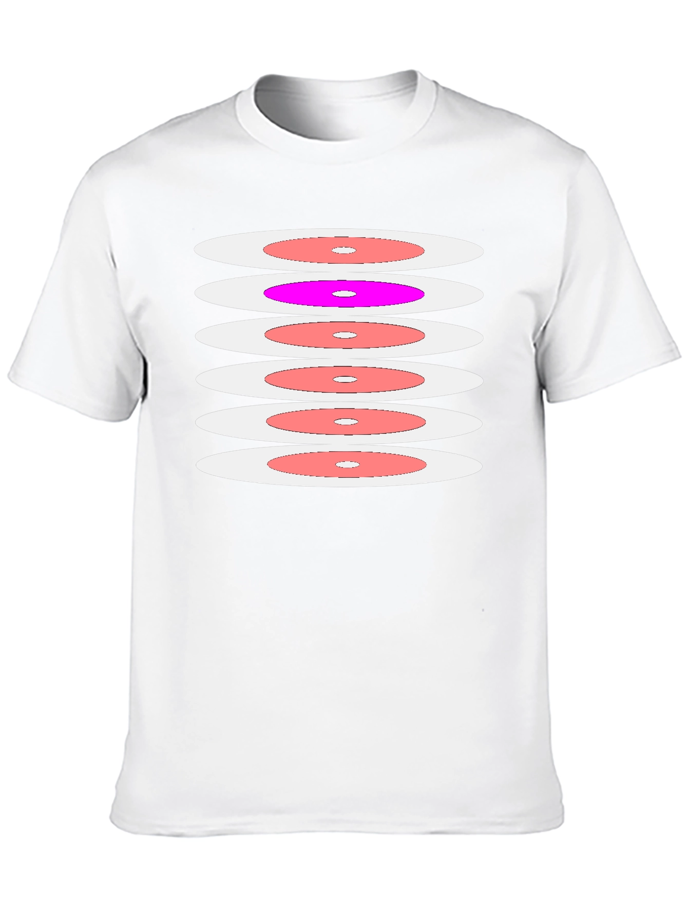 Retro Disc Pattern Black T-Shirt