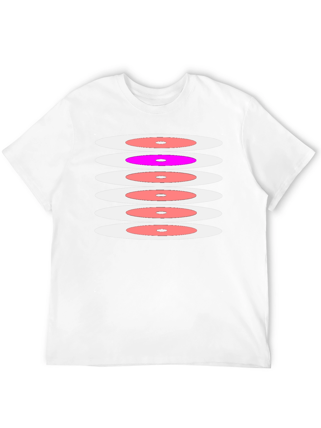 Retro Disc Pattern Black T-Shirt