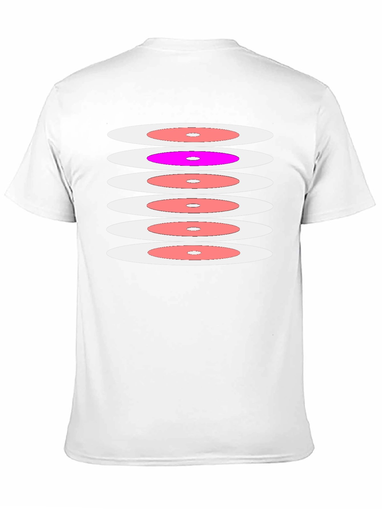 Retro Disc Pattern Black T-Shirt