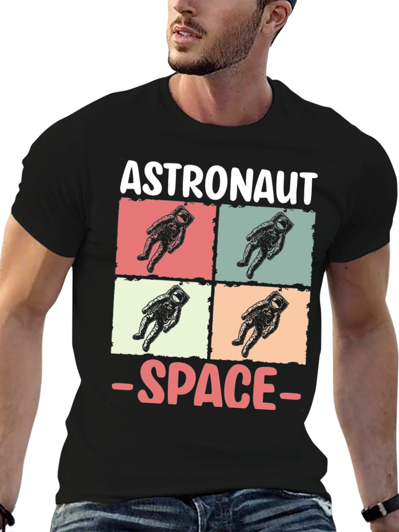 Astronaut Space Graphic Tee - Retro Style