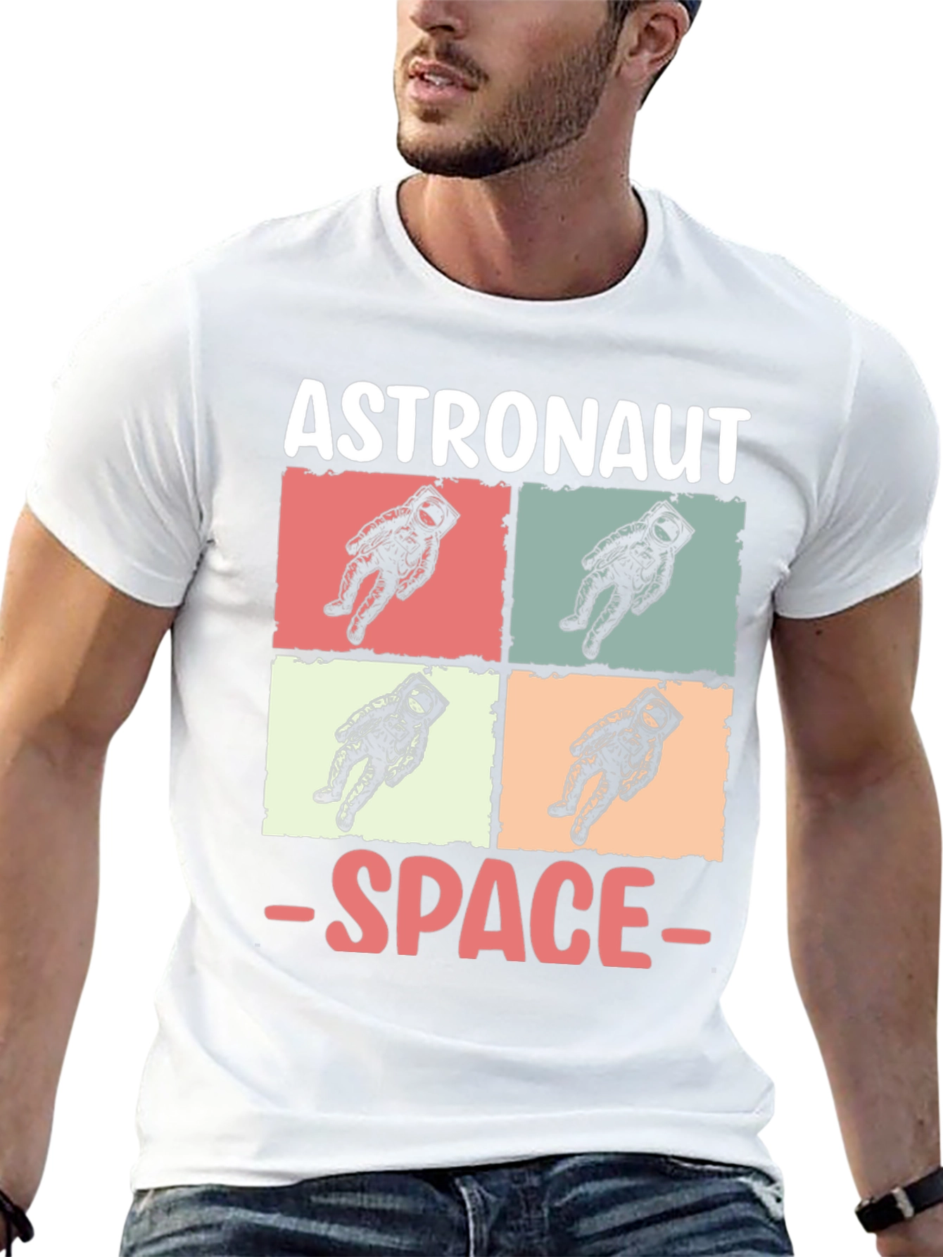 Astronaut Space Graphic Tee - Retro Style