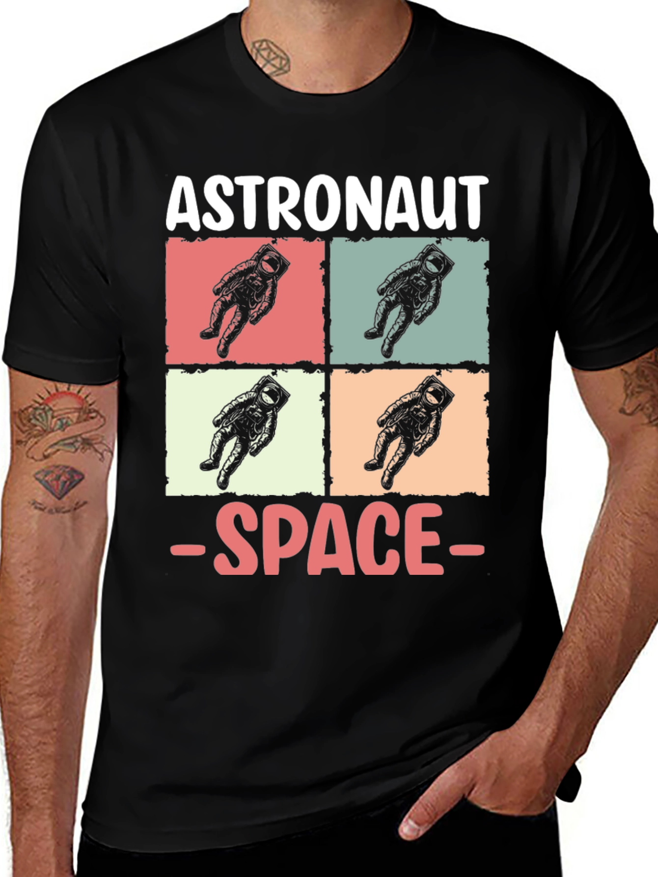 Astronaut Space Graphic Tee - Retro Style