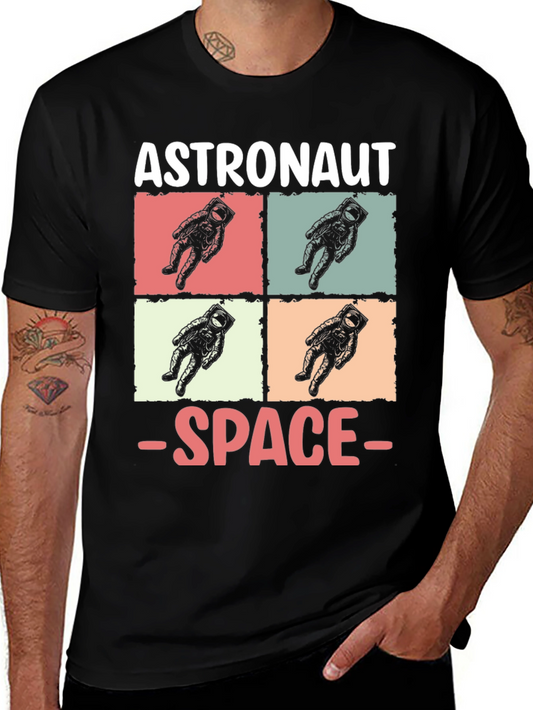 Astronaut Space Graphic Tee - Retro Style