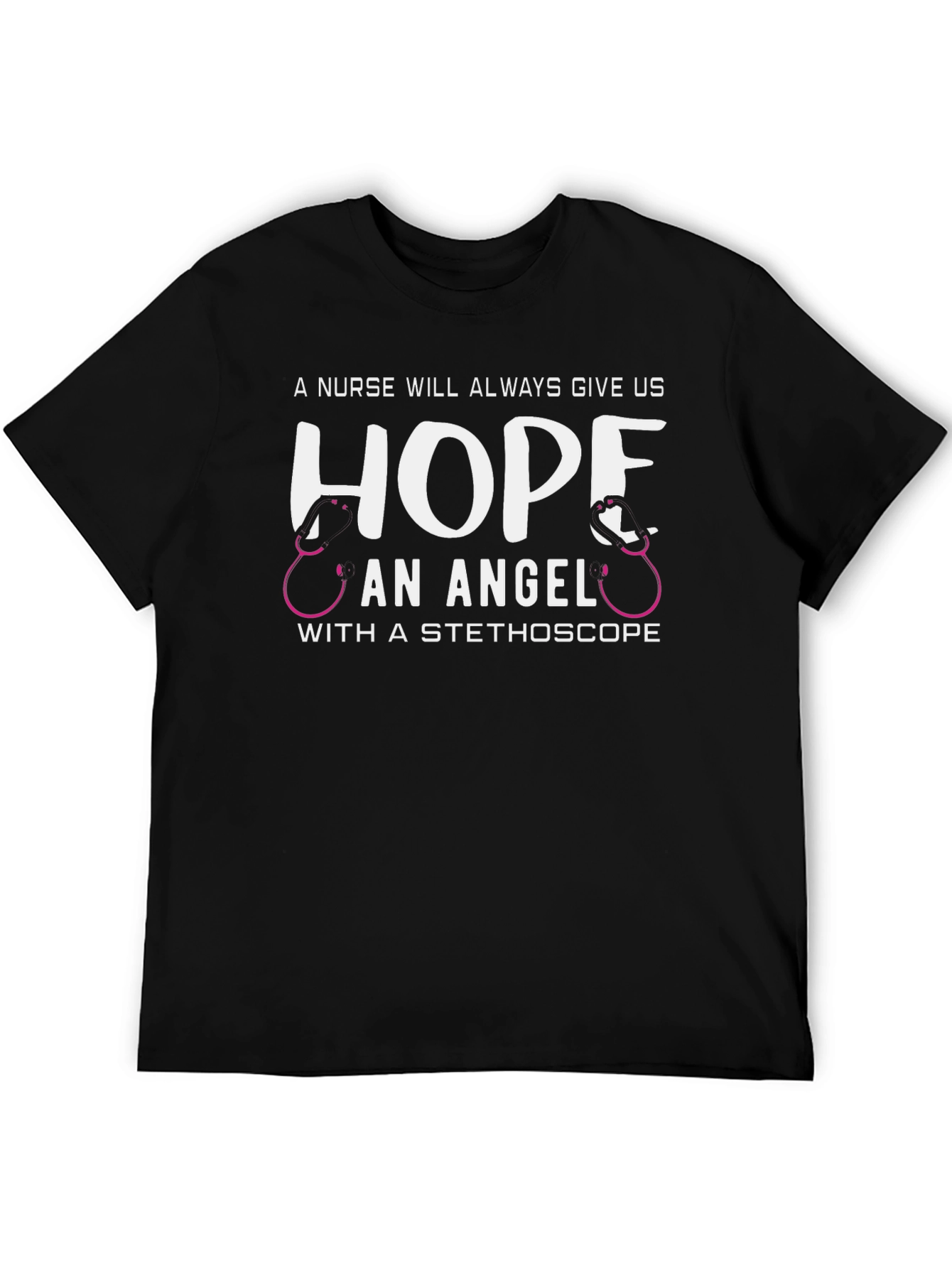 Nurse Angel Hope Stethoscope Graphic T-Shirt